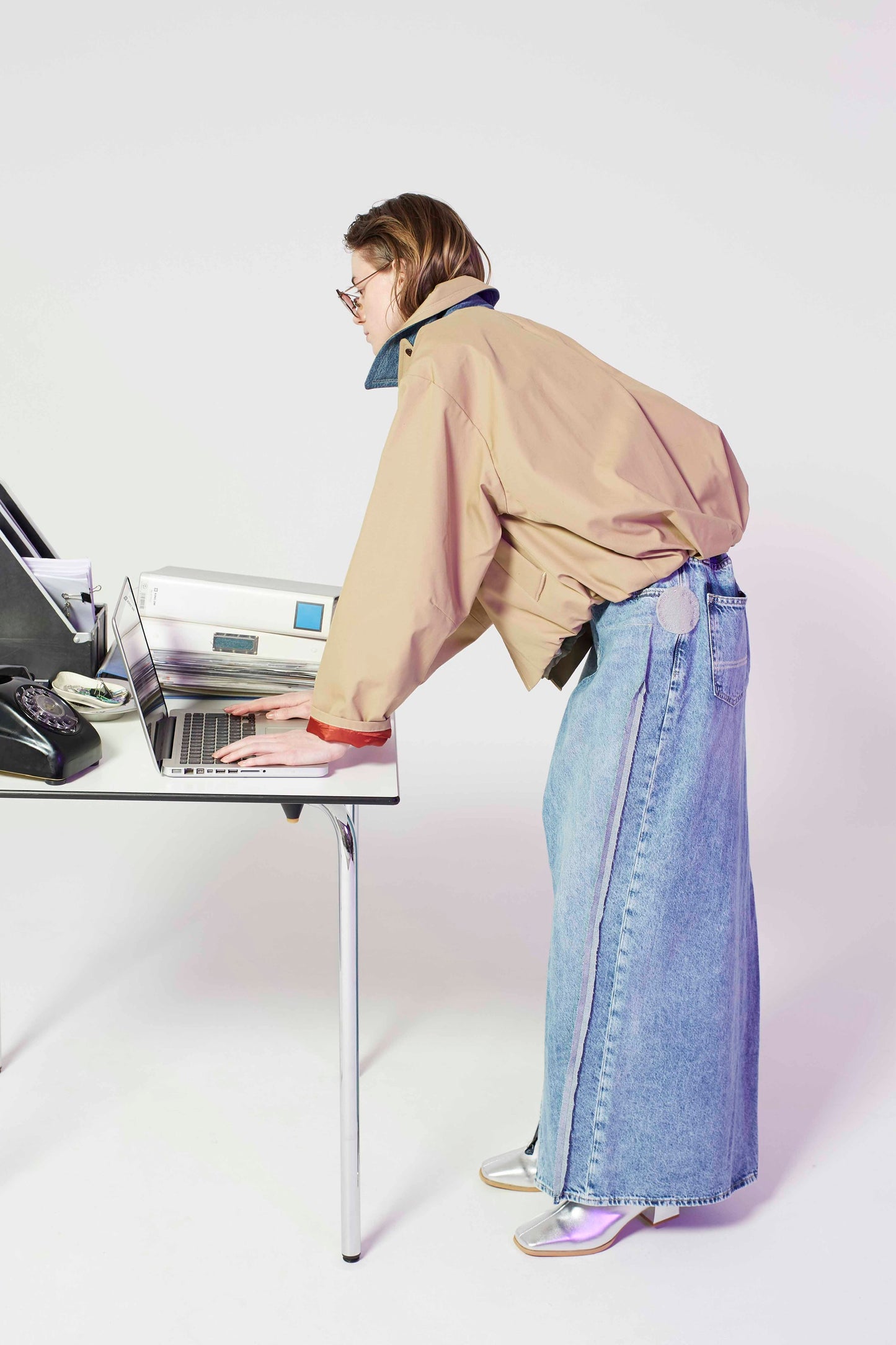 re-make denim skirt / blue