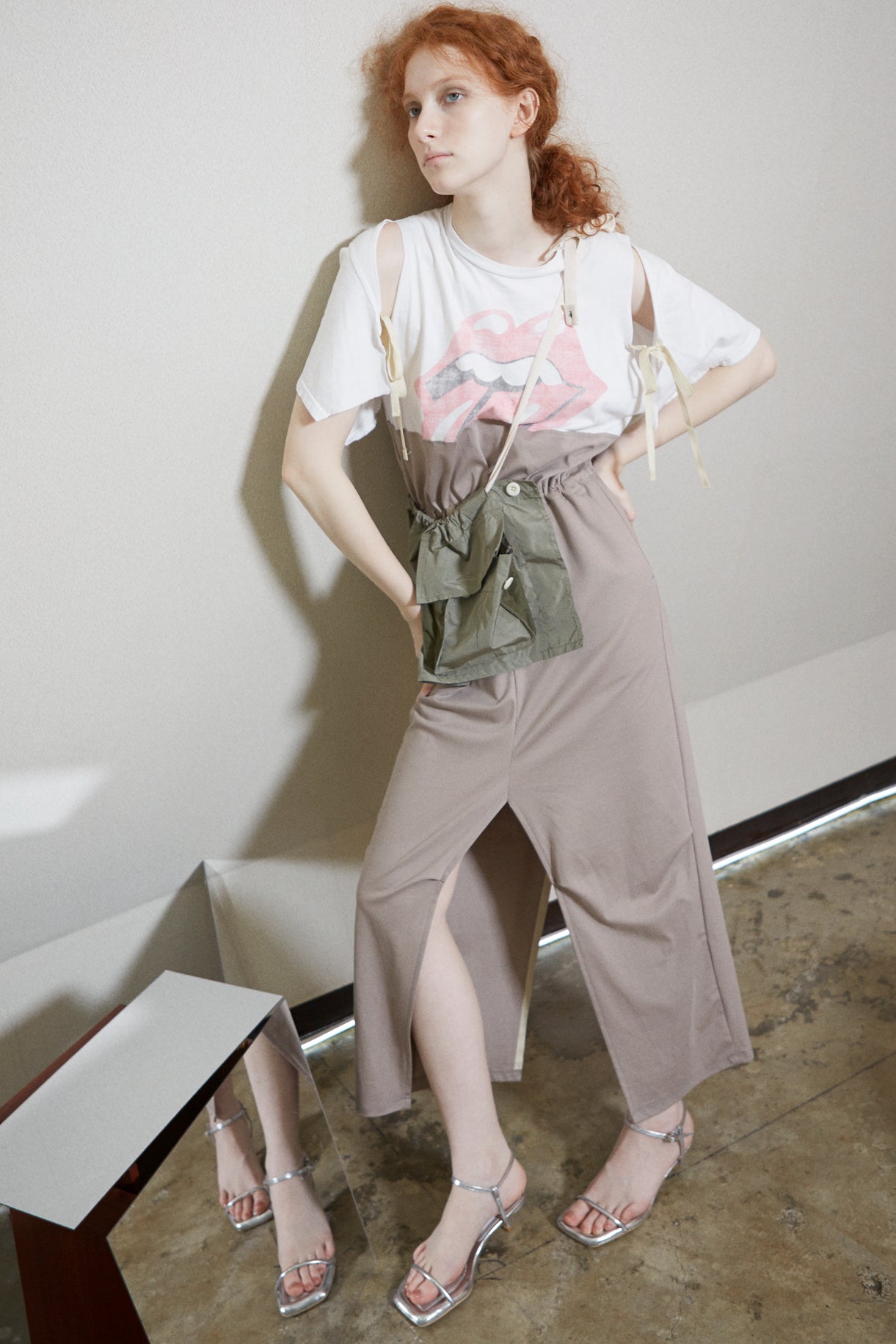 remakeT jersey dress / white