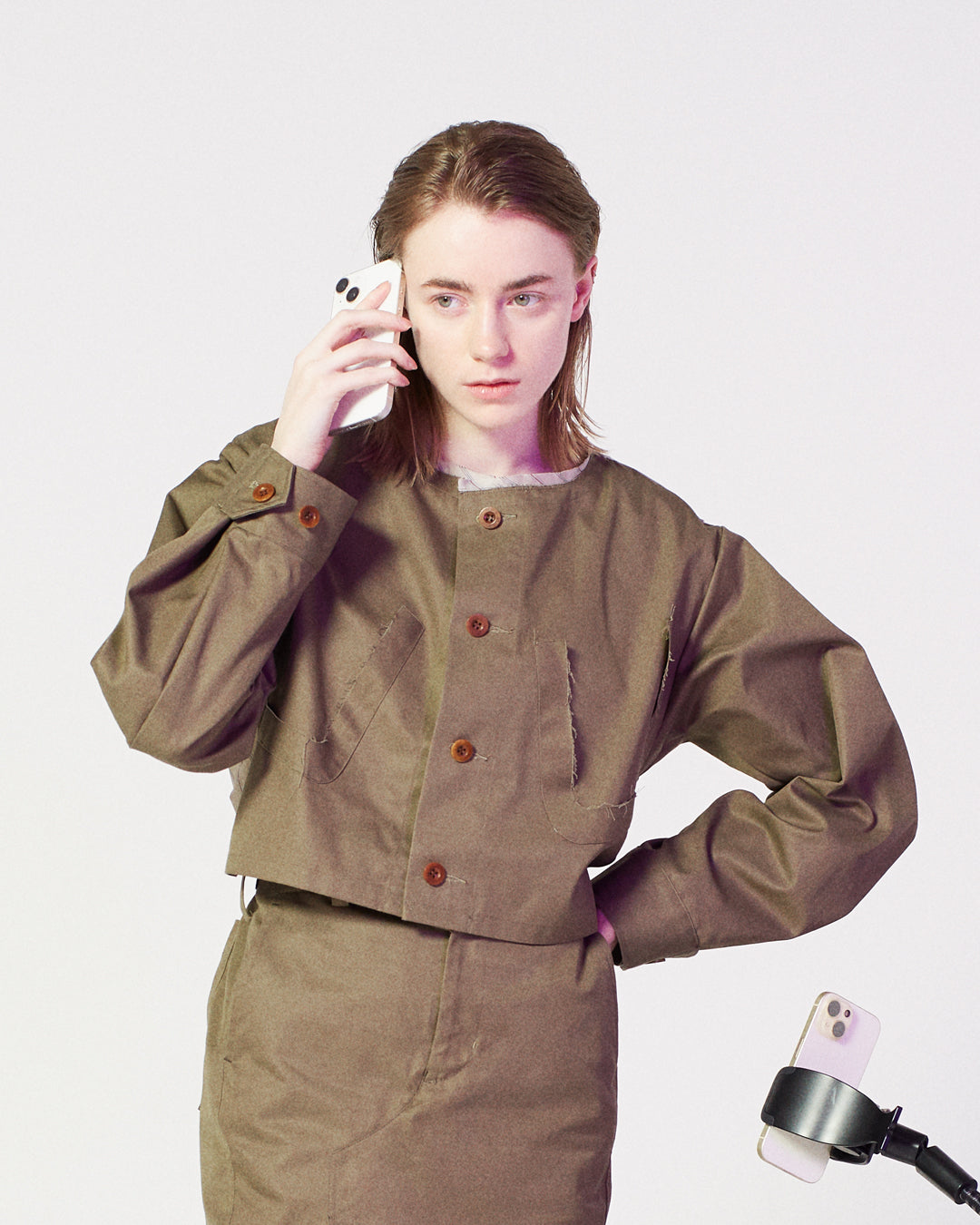 completed stylec cotton dress / khaki