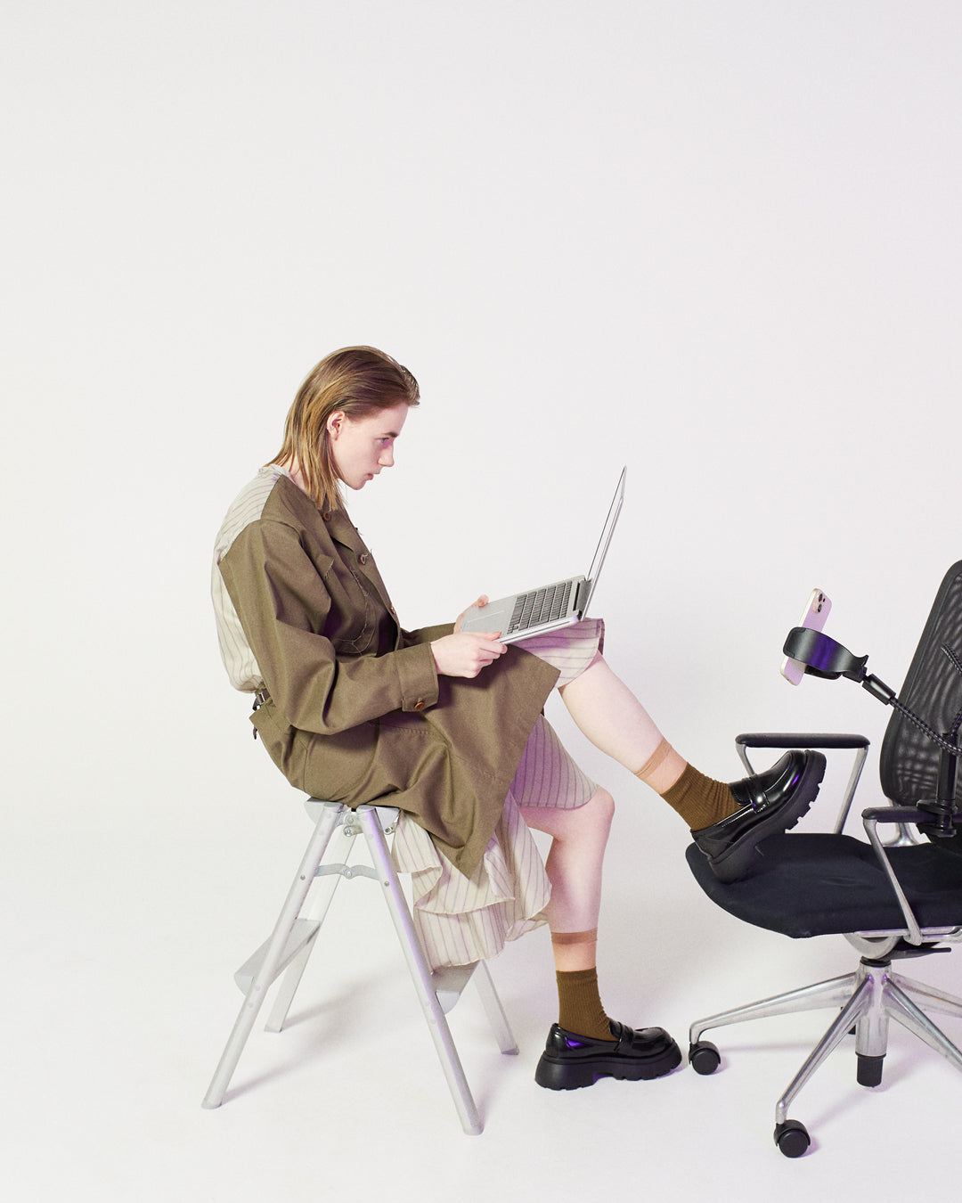 completed stylec cotton dress / khaki
