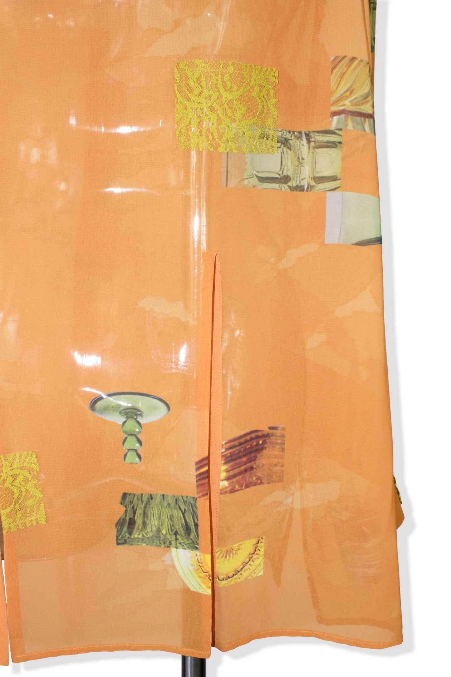 dish pattern slit blouse / orange