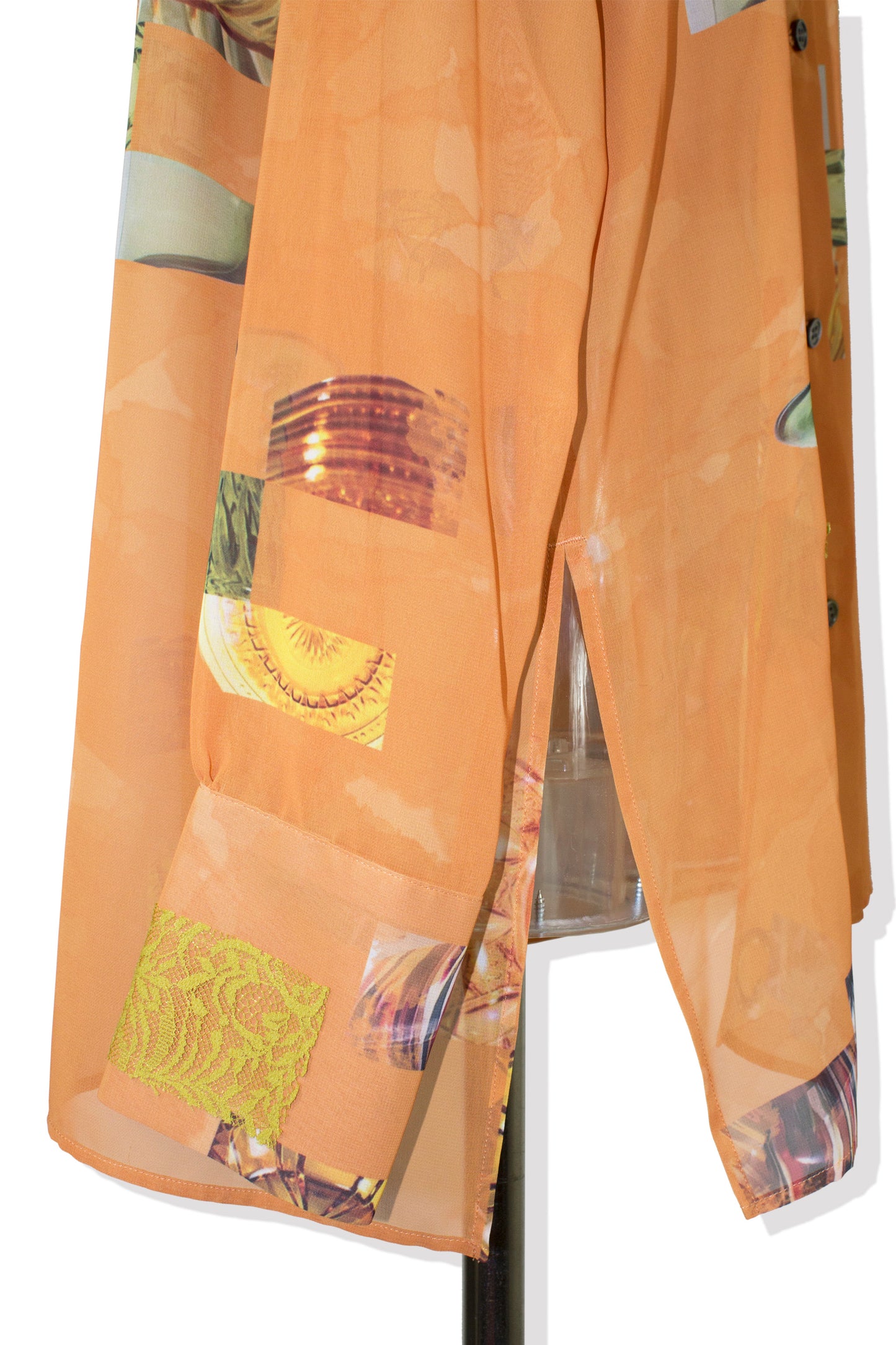 dish pattern slit blouse / orange