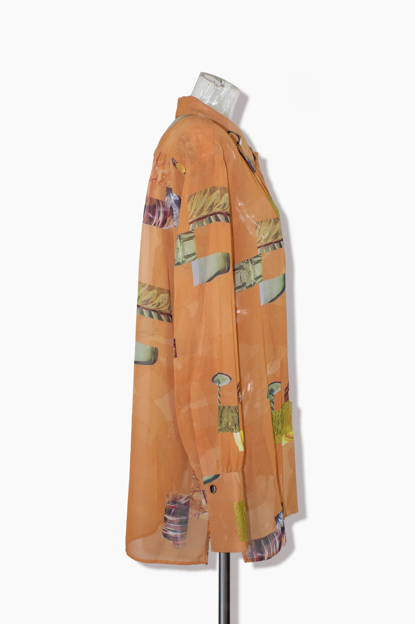 dish pattern slit blouse / orange