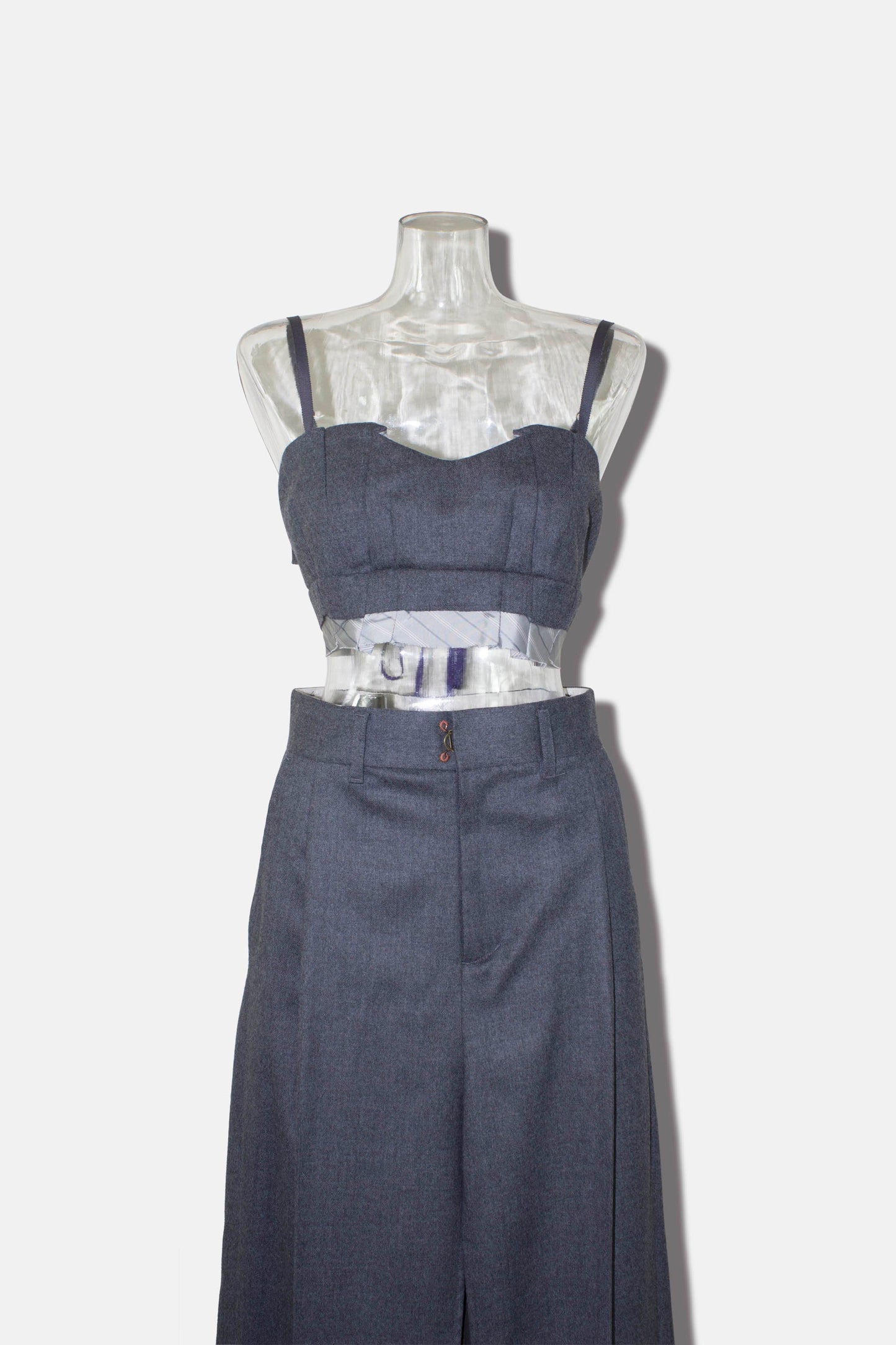 tacked wool bustier / gray