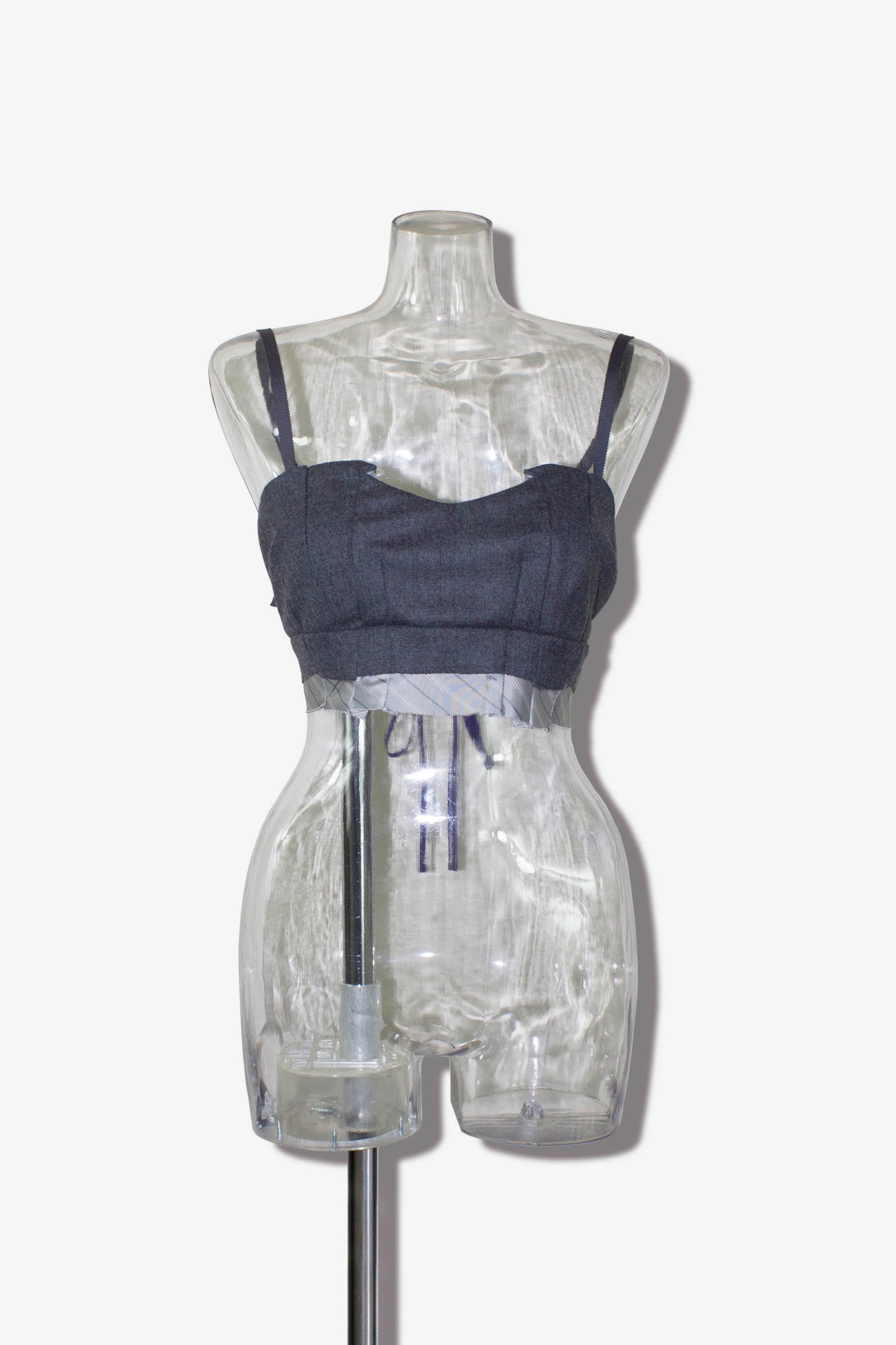 tacked wool bustier / gray