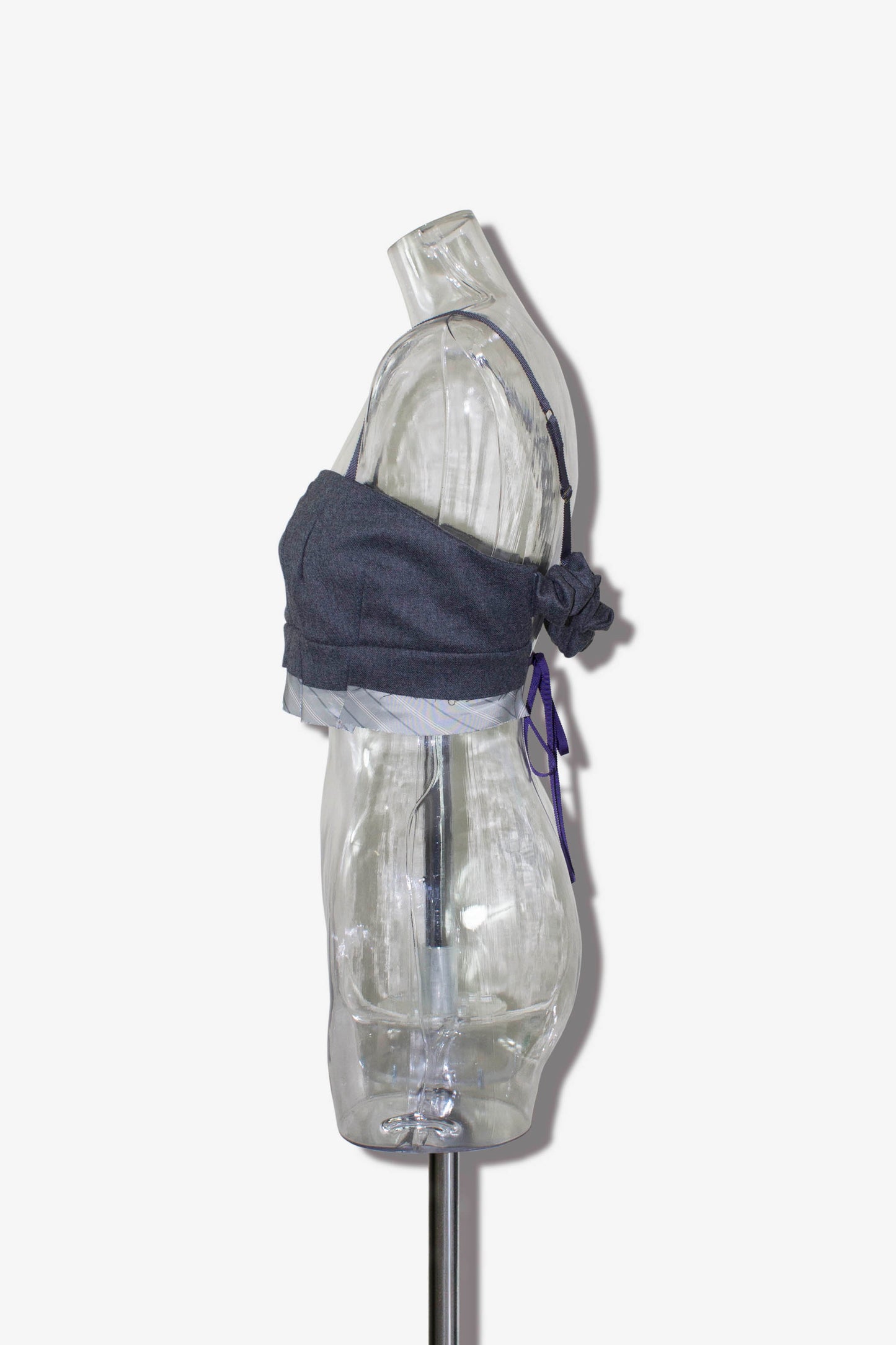 tacked wool bustier / gray