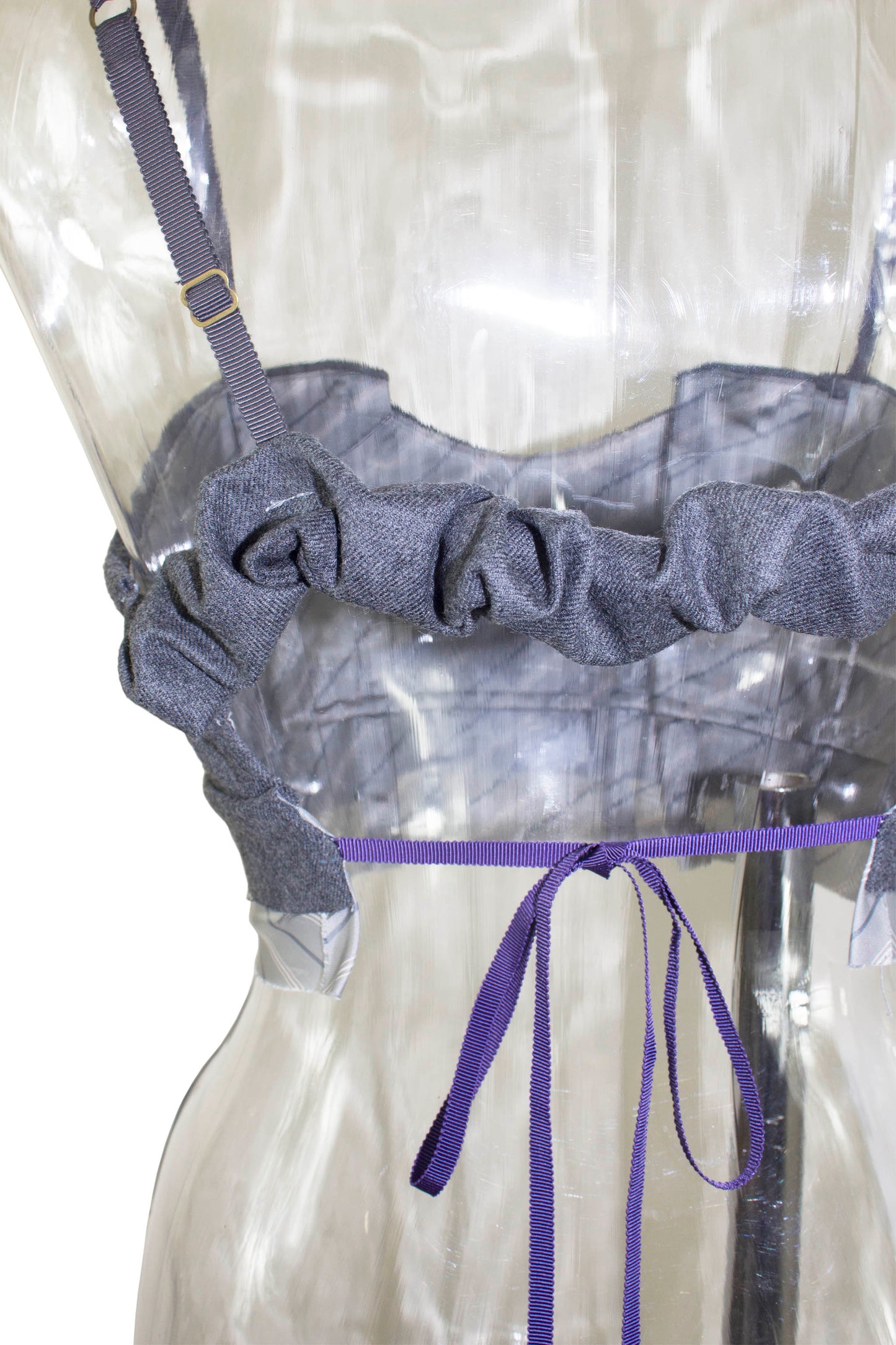 tacked wool bustier / gray