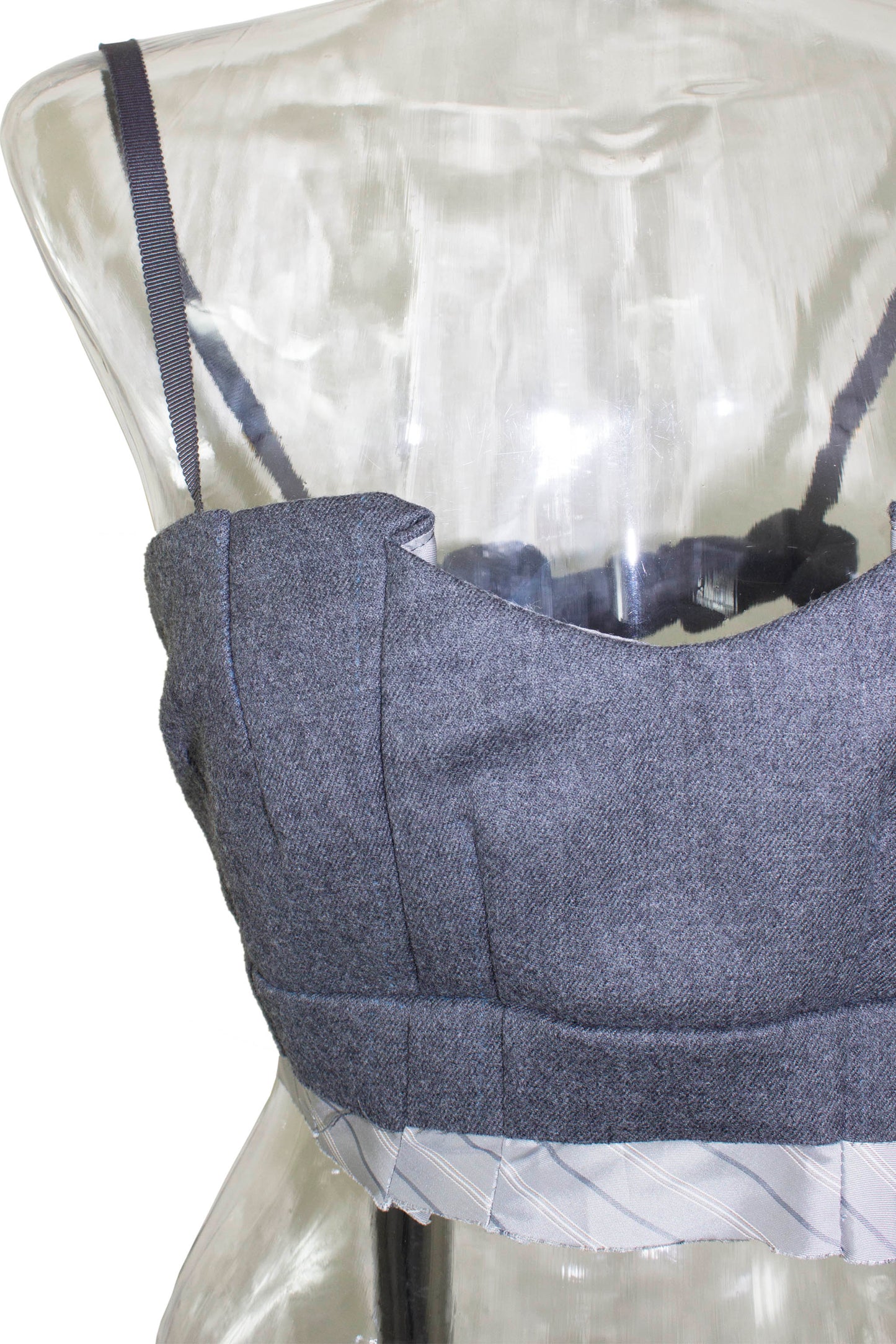 tacked wool bustier / gray