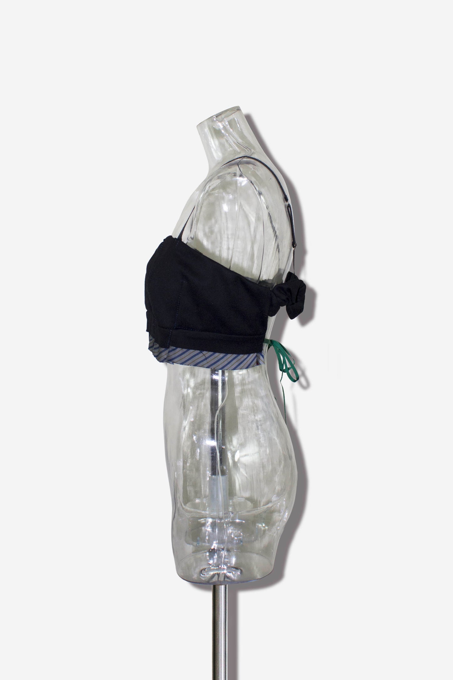 tacked wool bustier / black