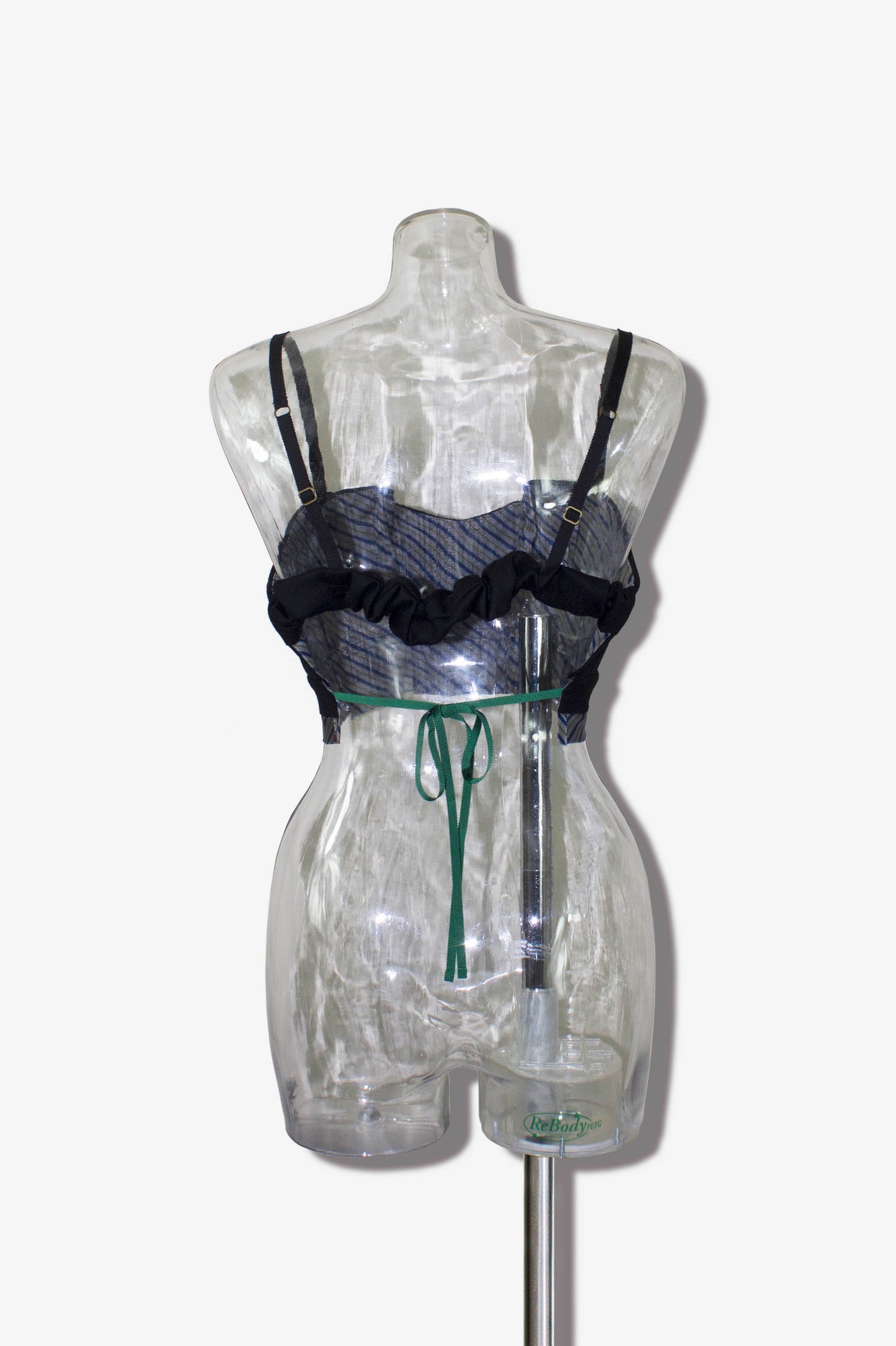 tacked wool bustier / black