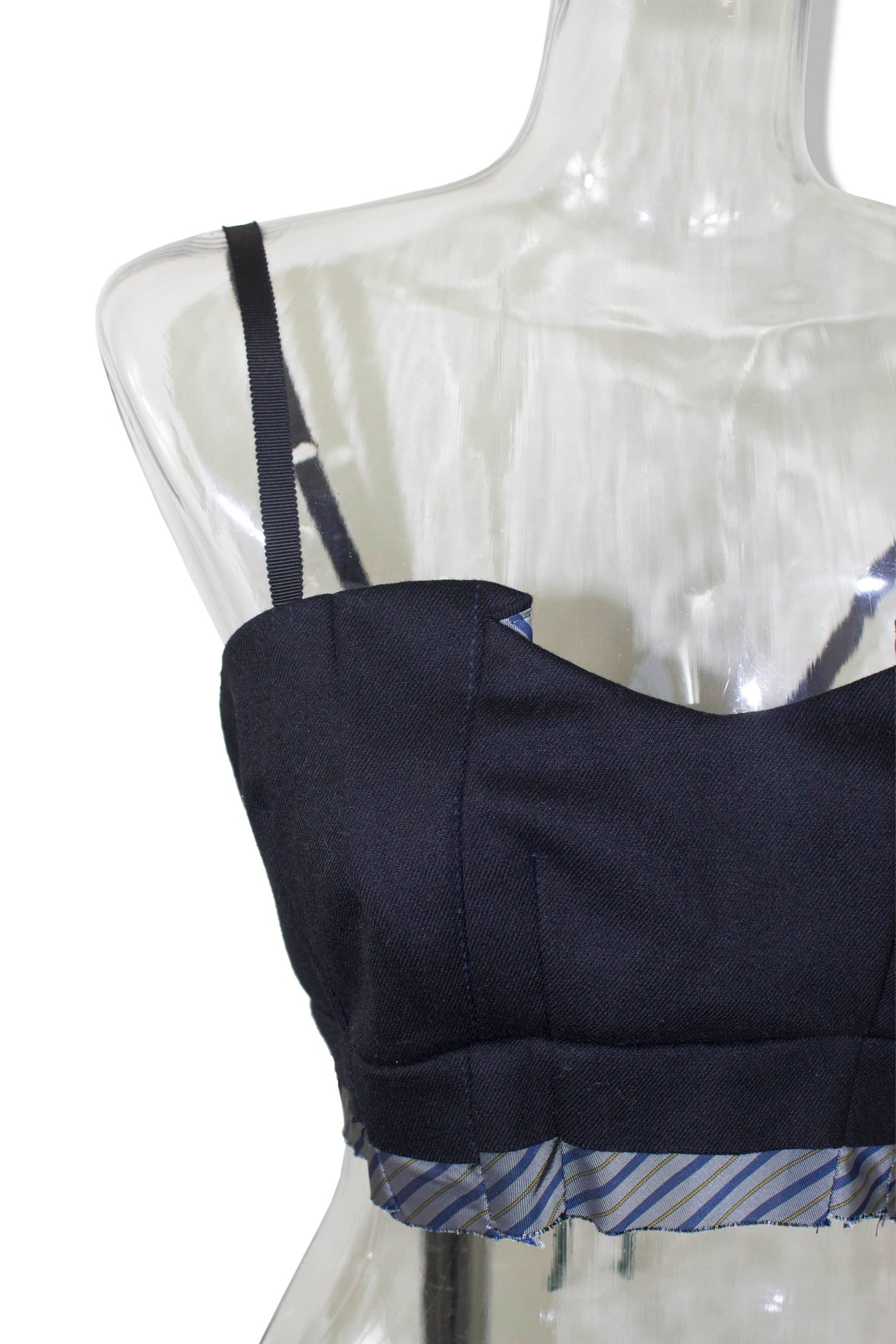 tacked wool bustier / black