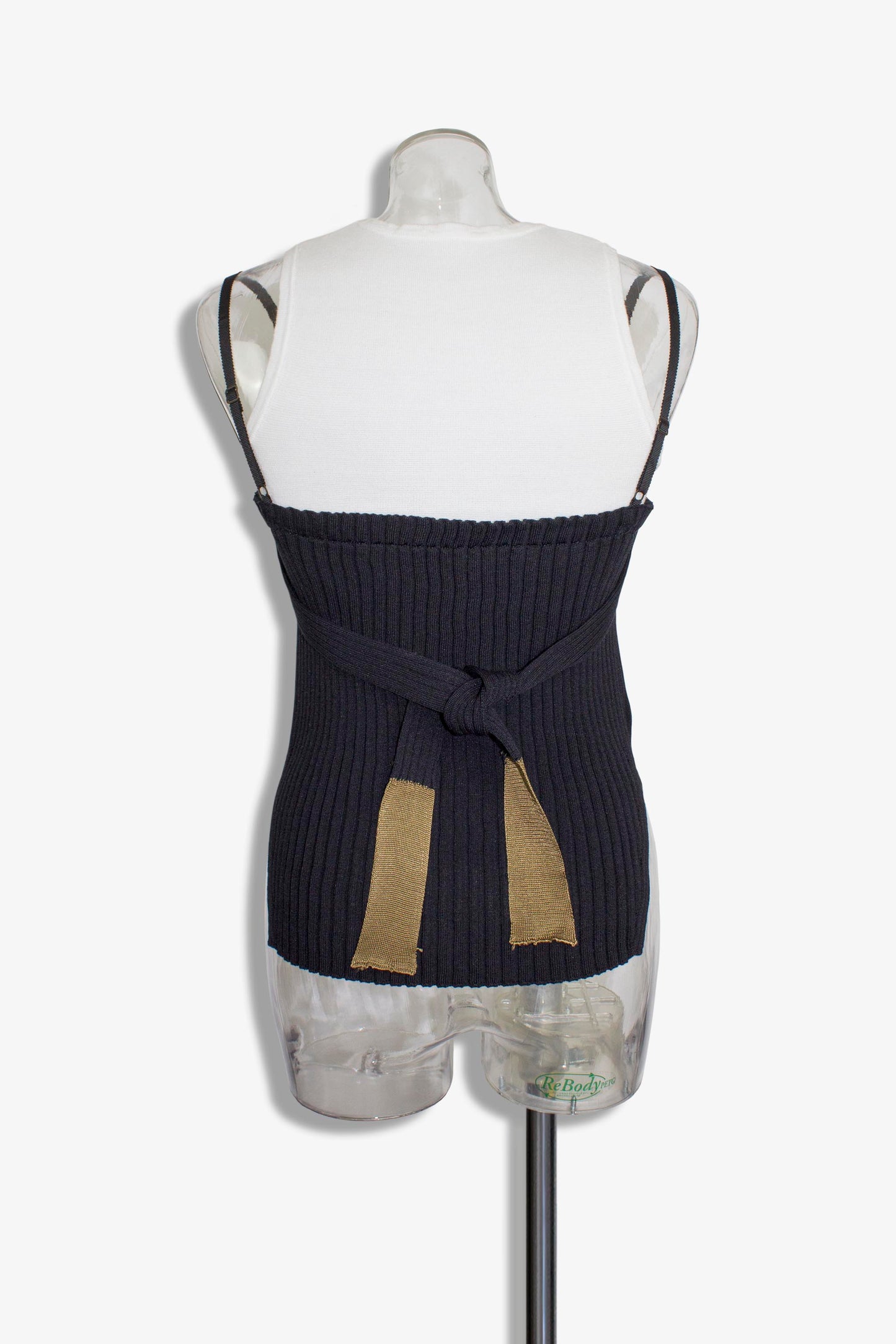 docking rib tank top / black