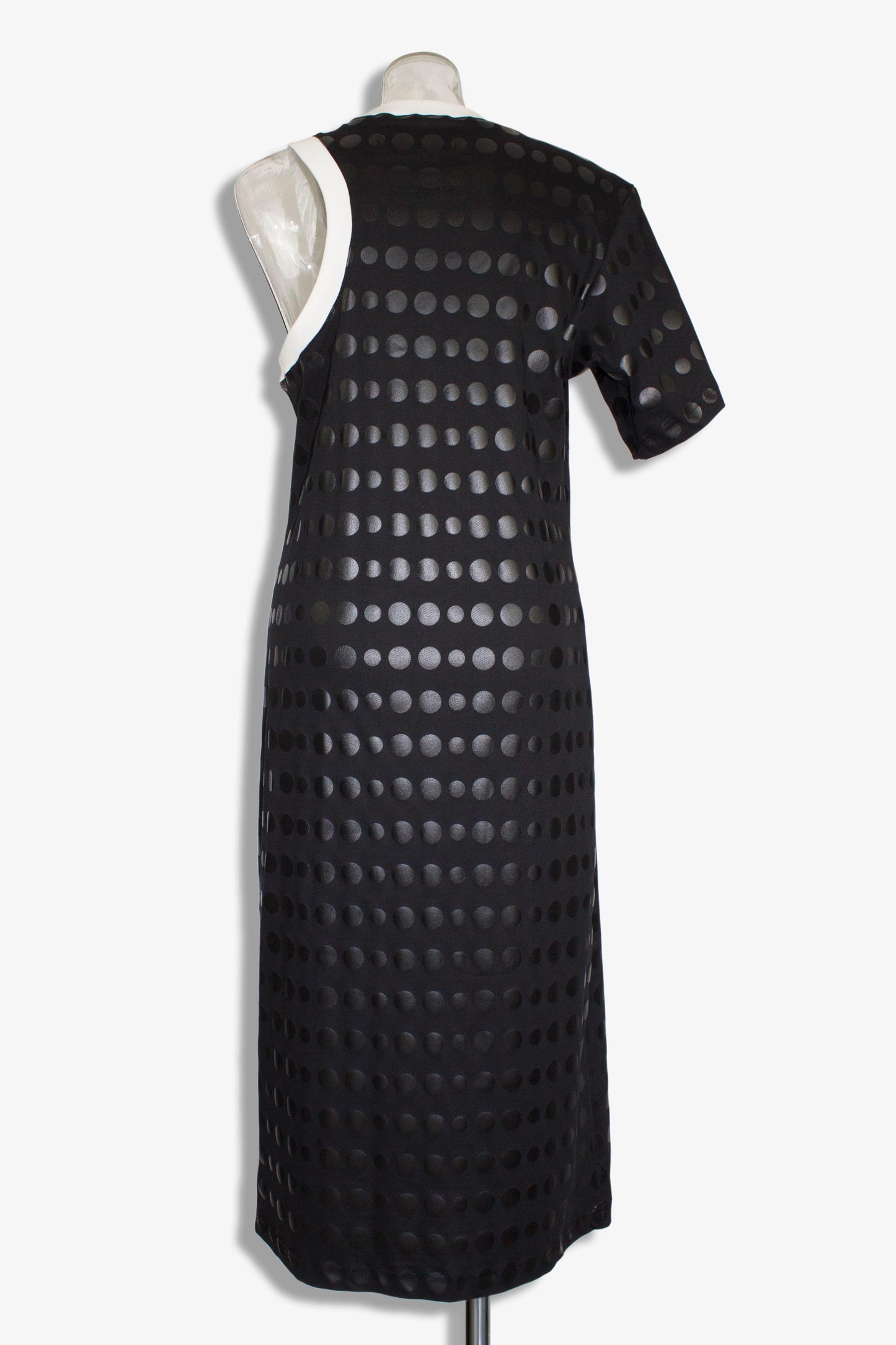 dot jersey dress / black