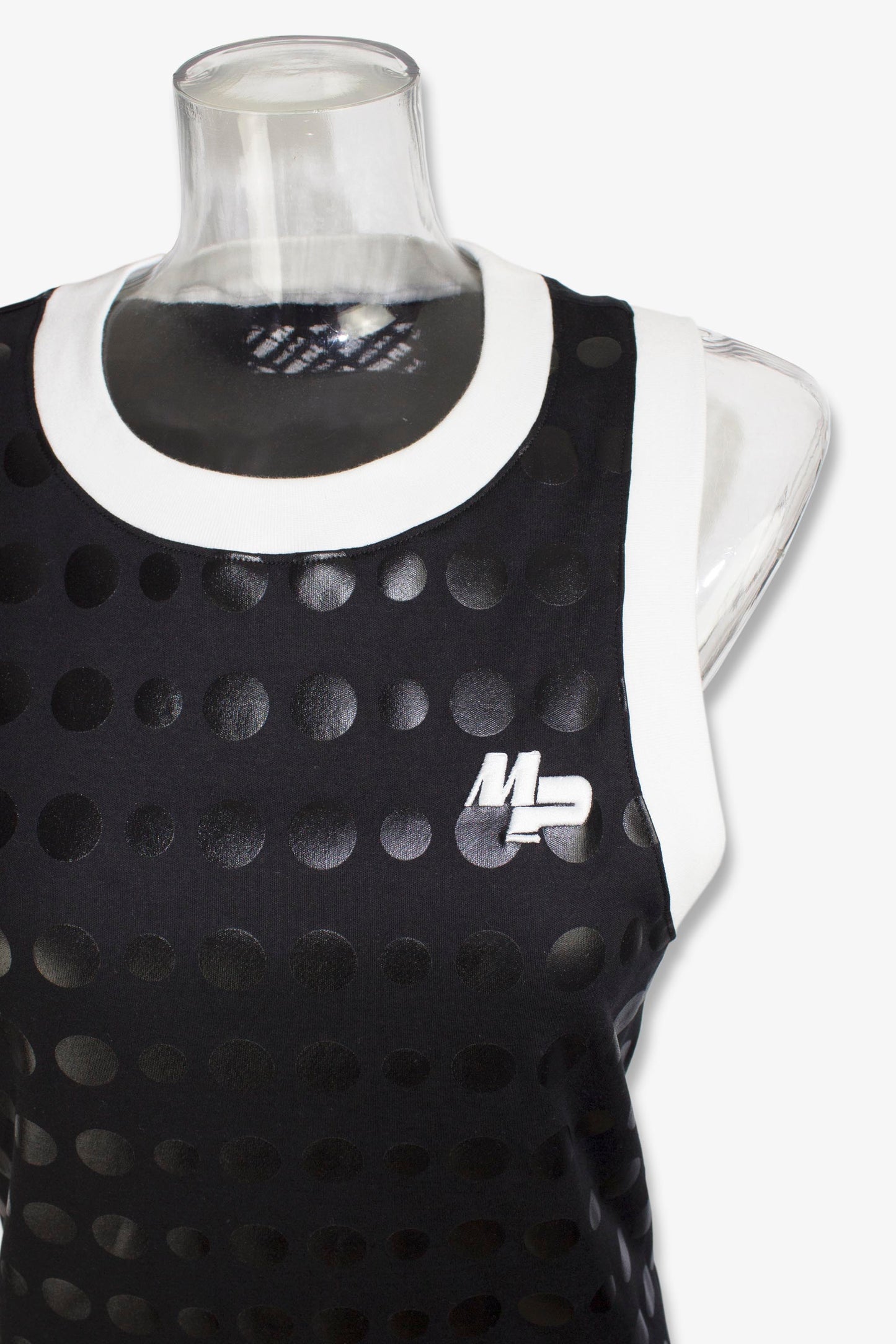 dot jersey dress / black
