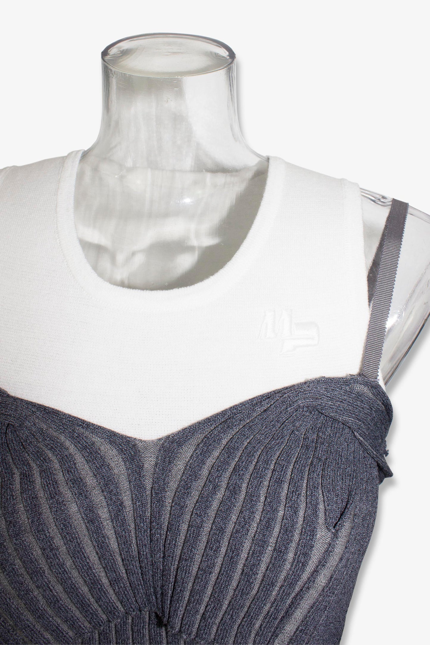 docking rib tank top / gray