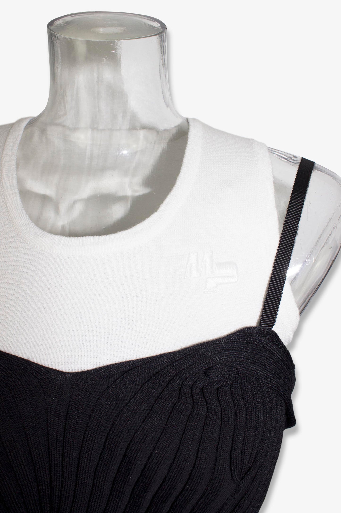 docking rib tank top / black