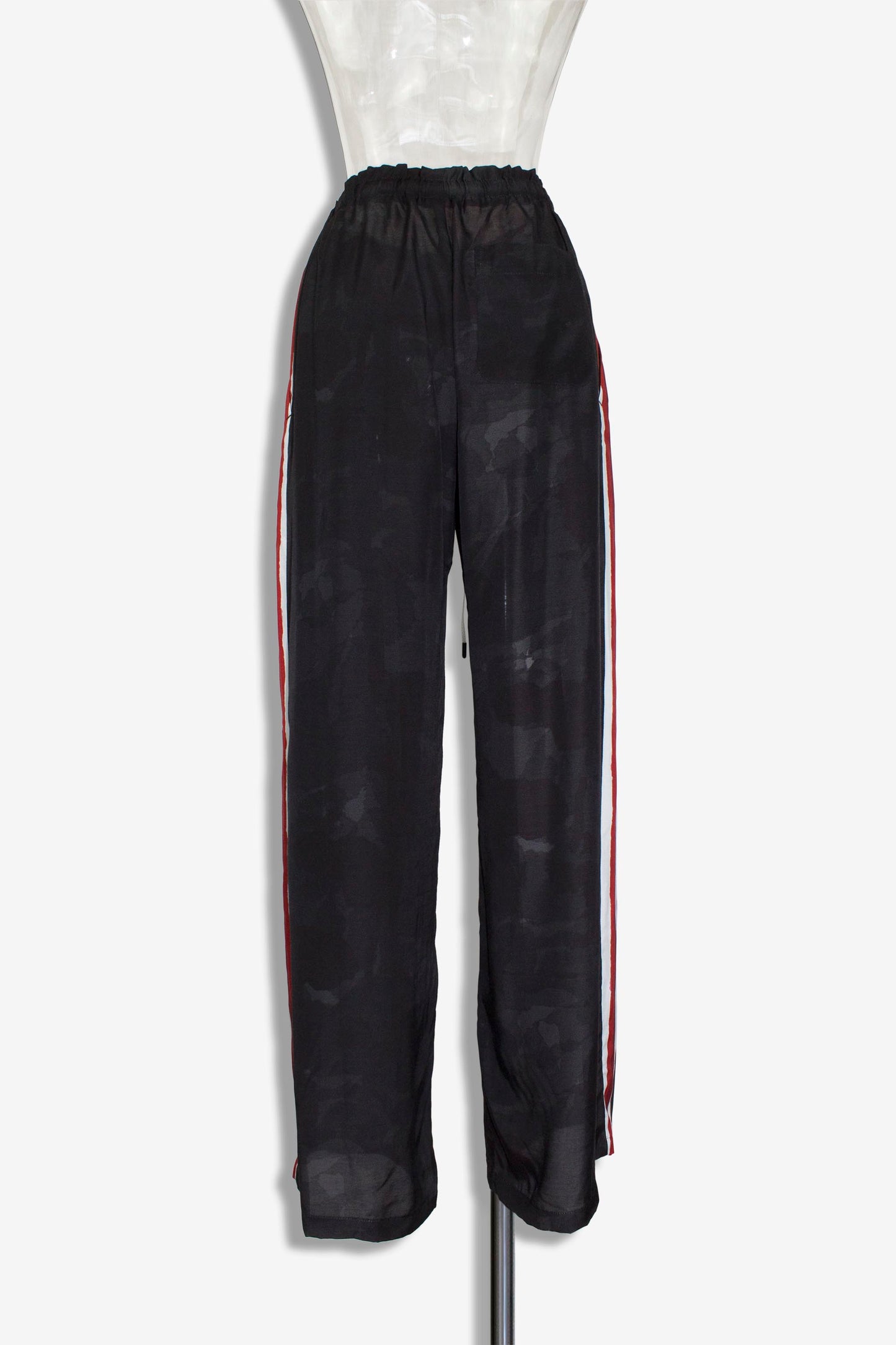 rayon aloha track pants / black