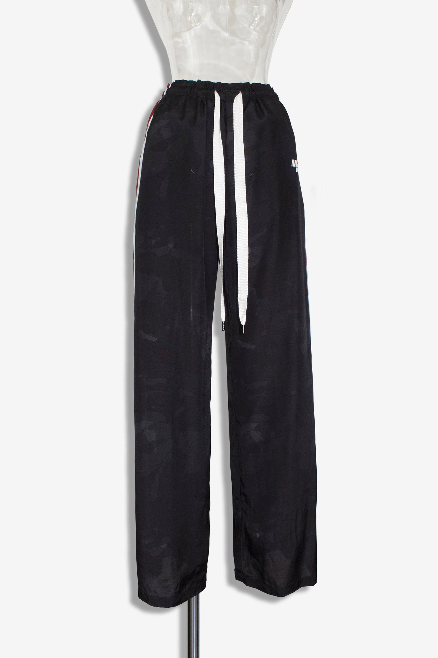 rayon aloha track pants / black