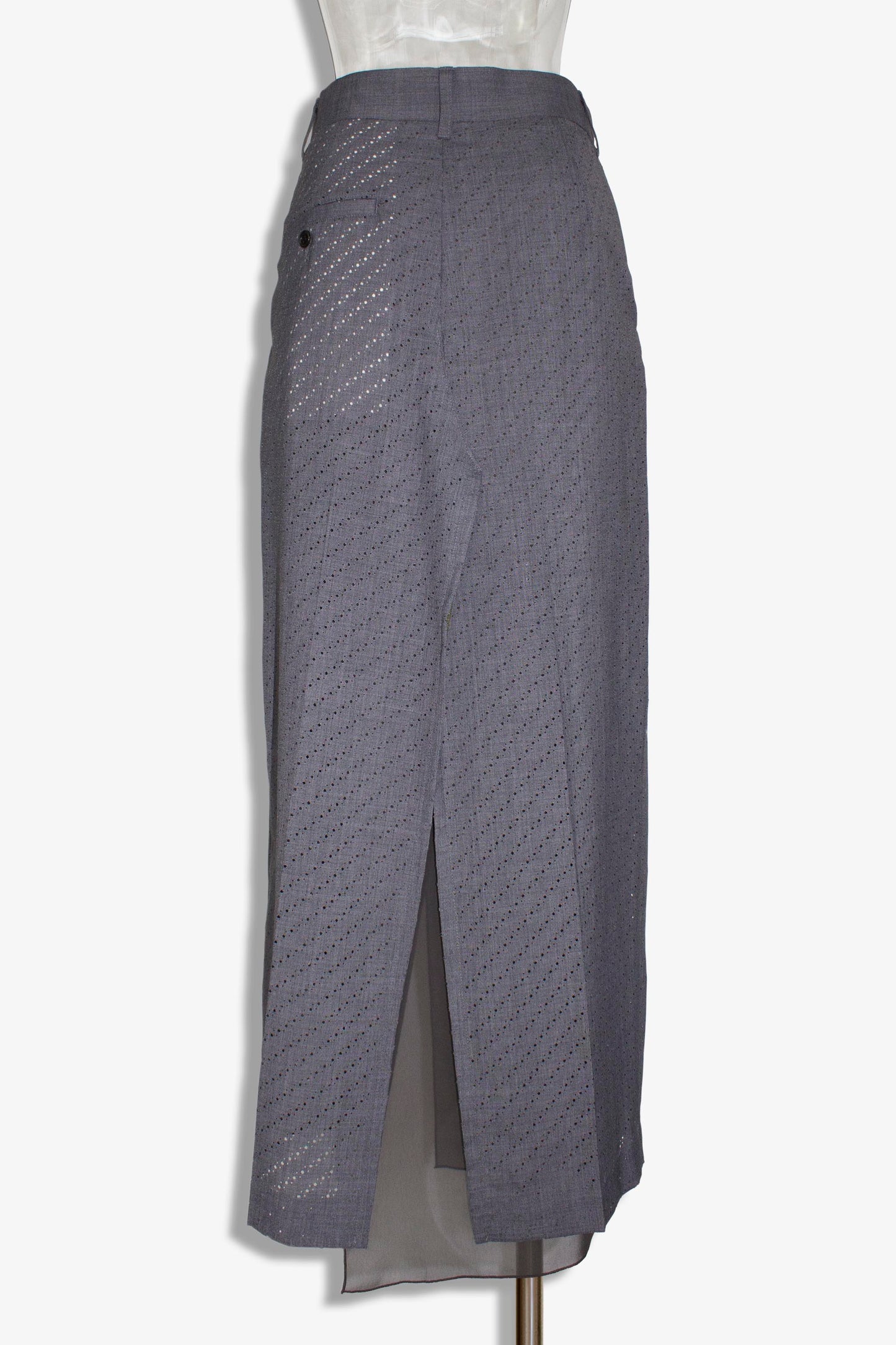 punching mesh slacks skirt /gray