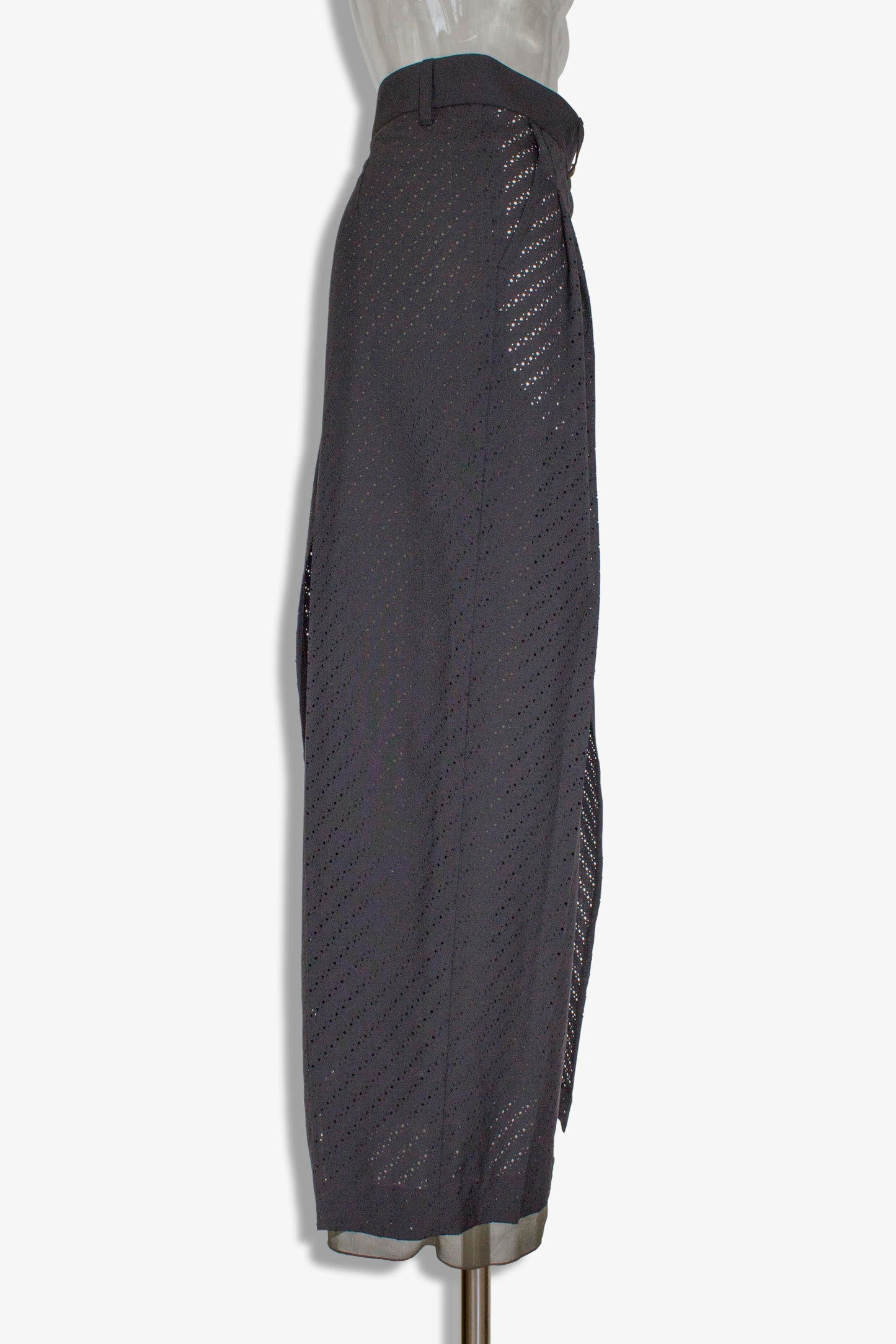 punching mesh slacks skirt /black