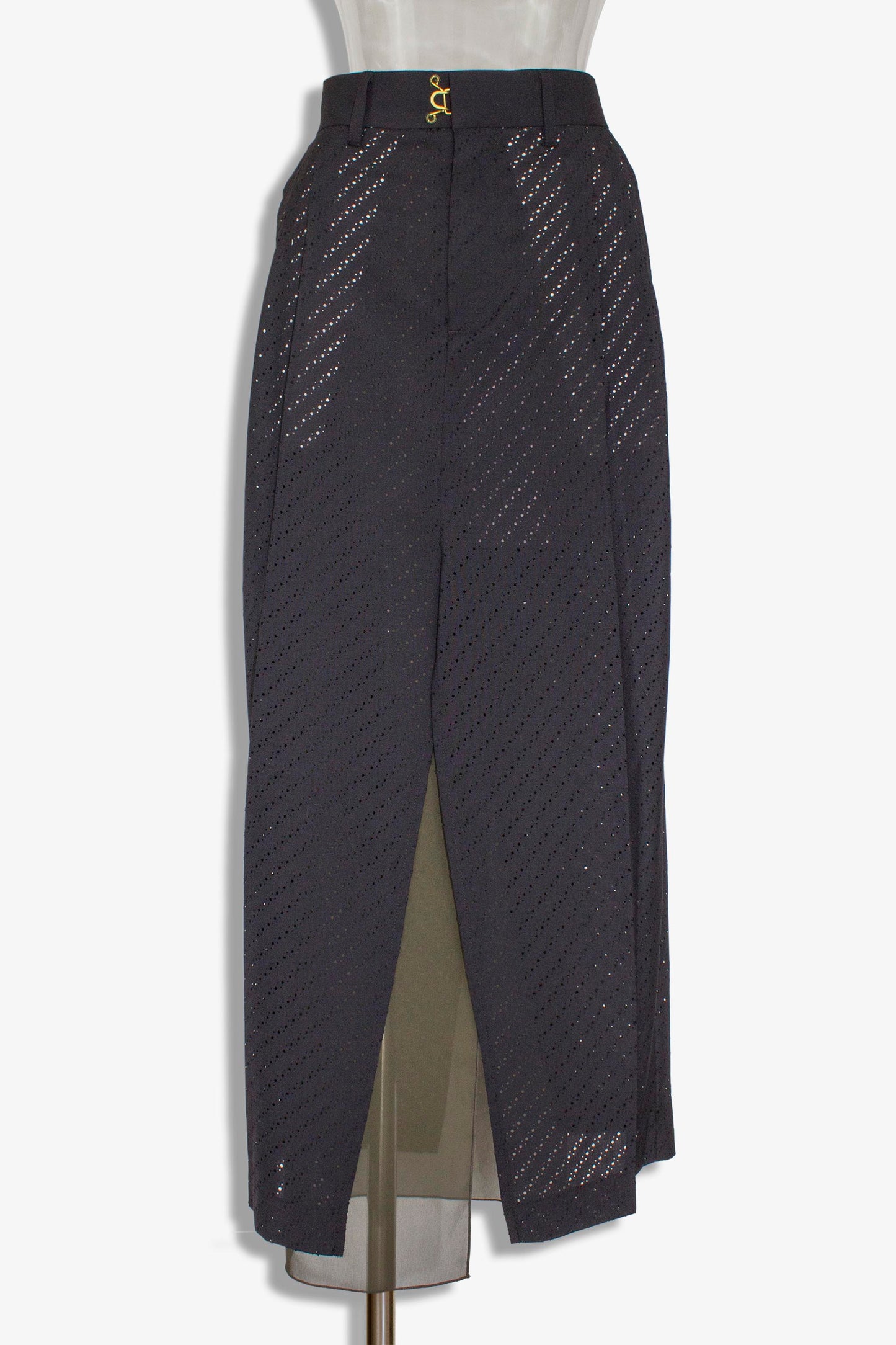 punching mesh slacks skirt /black