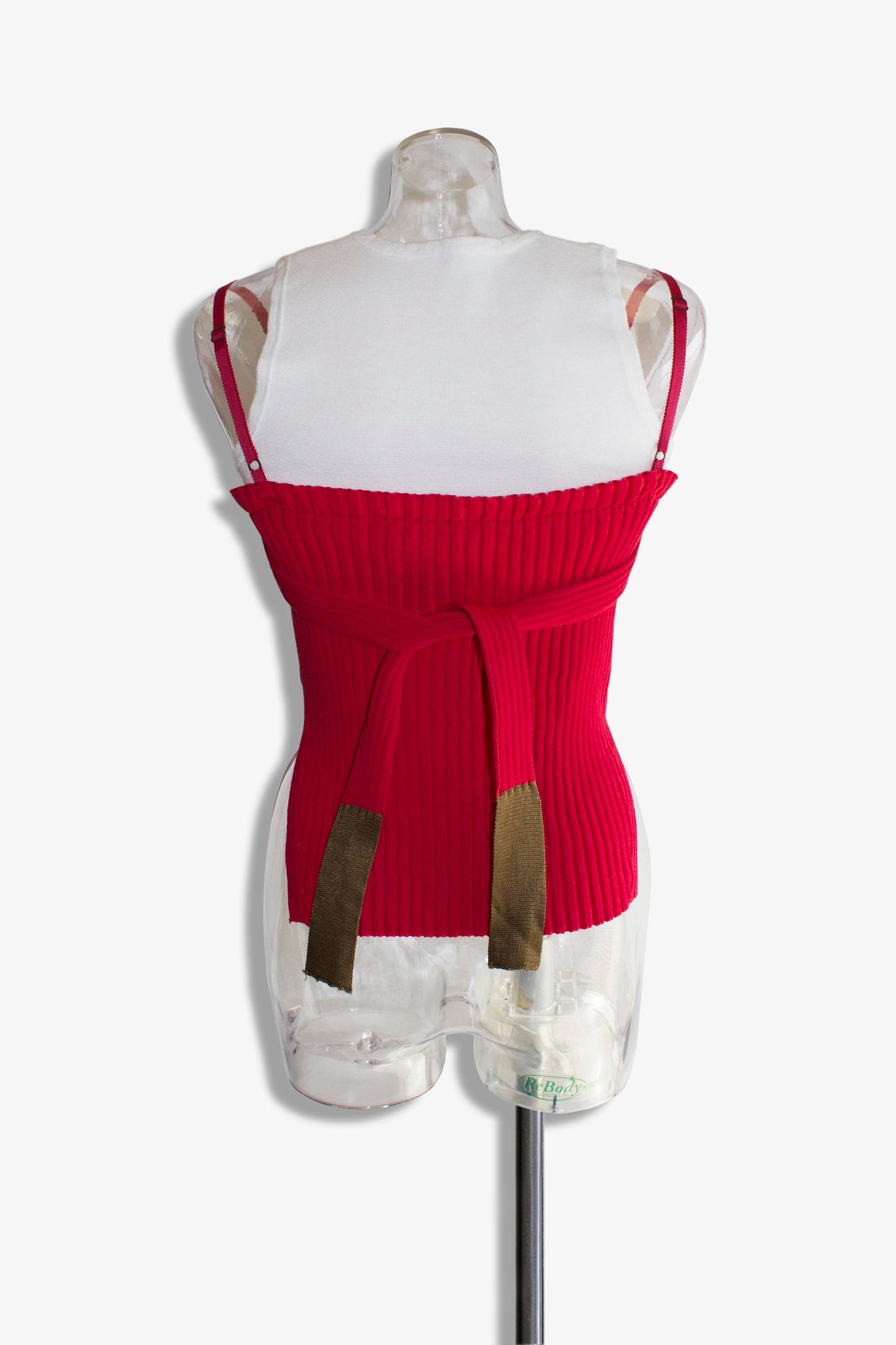 docking rib tank top / red