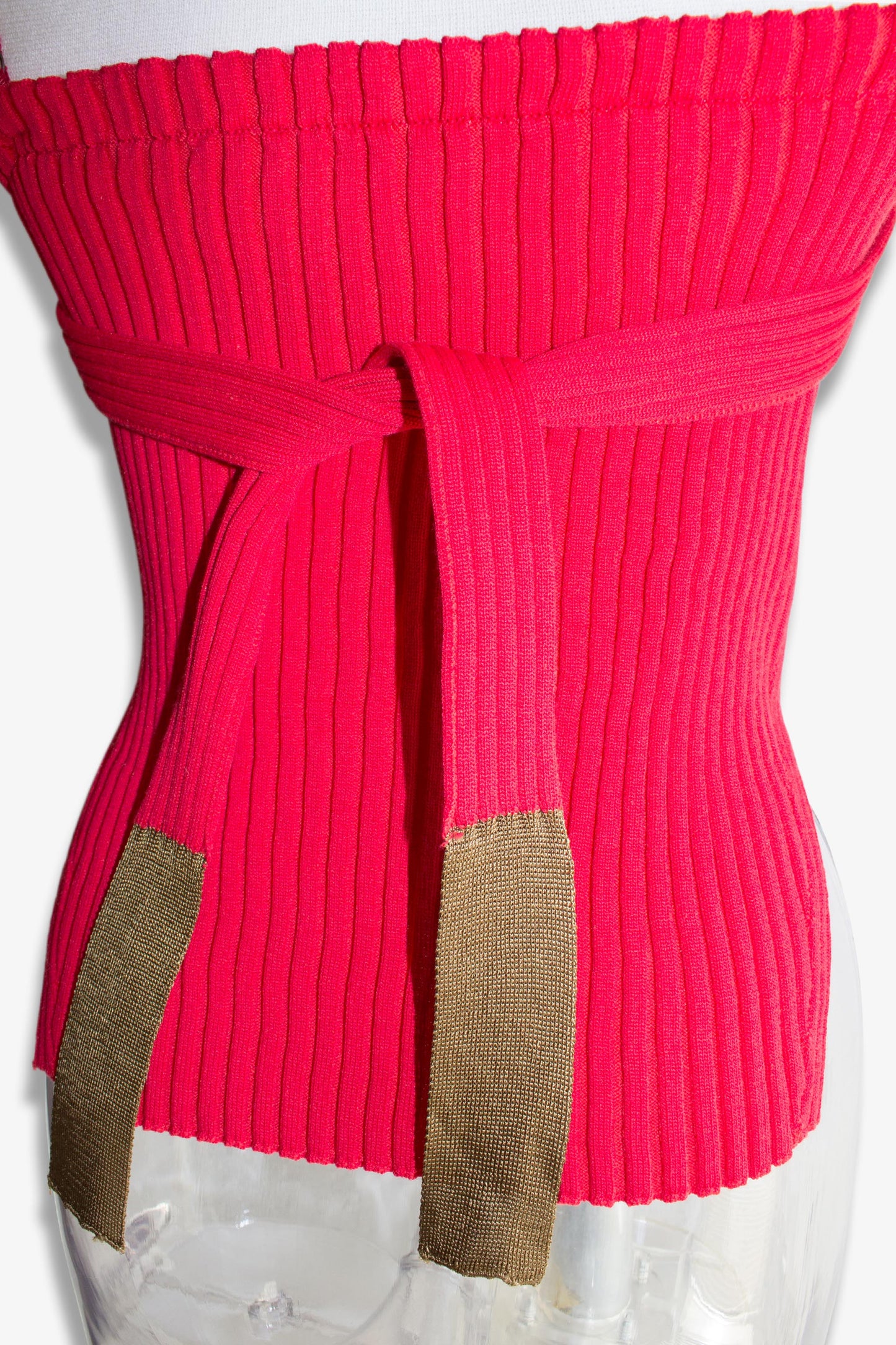 docking rib tank top / red