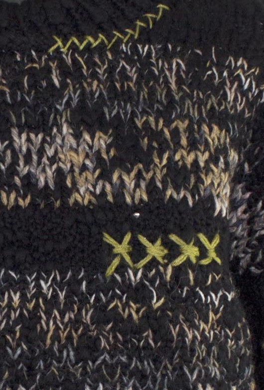 Hand wave mix yarn knit / black