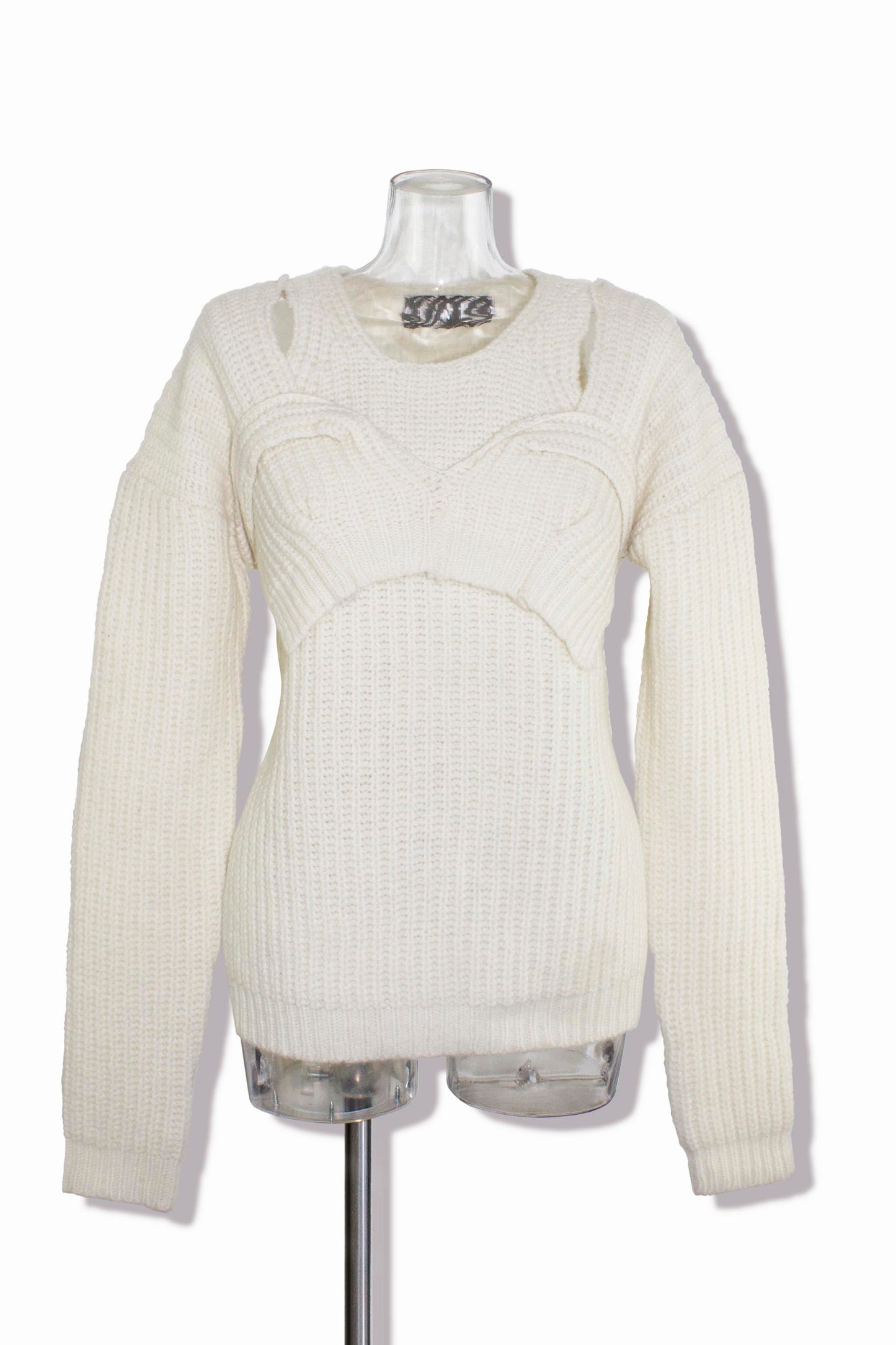 bustier knit / white