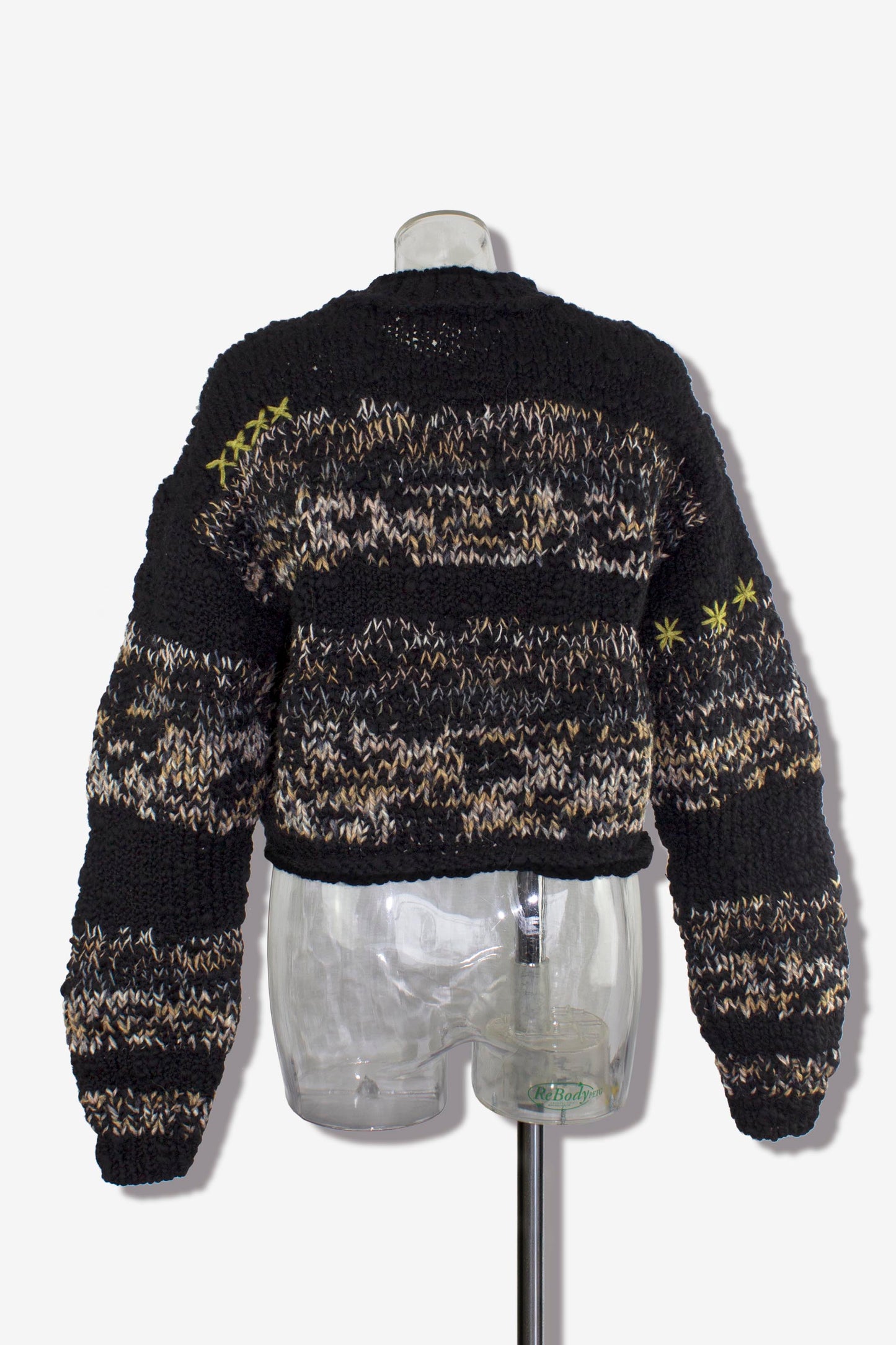 Hand wave mix yarn knit / black