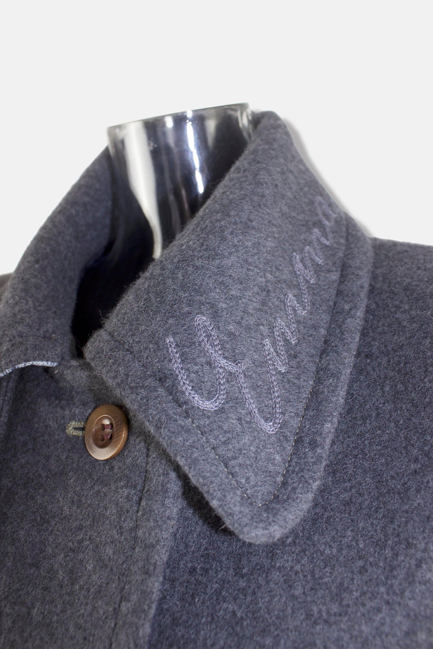 'Emma' wool back slit coat / gray