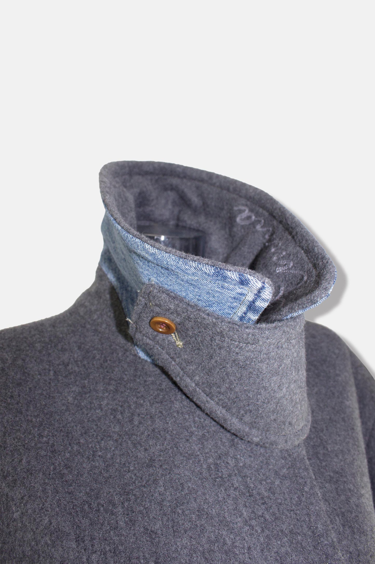 'Emma' wool back slit coat / gray
