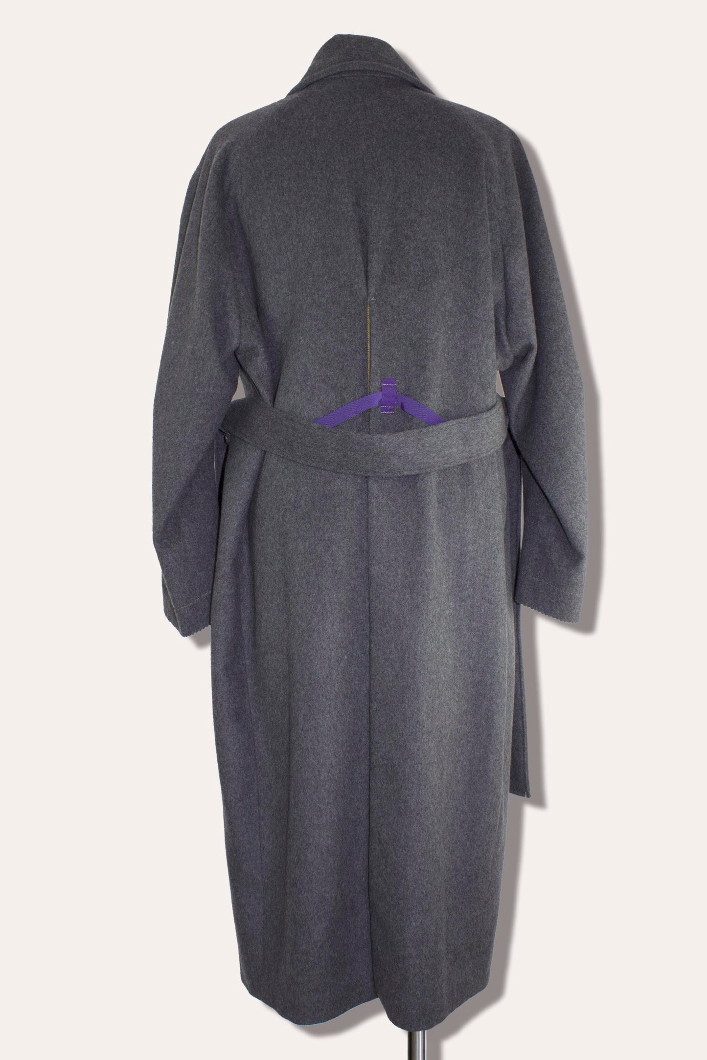 'Emma' wool back slit coat / gray