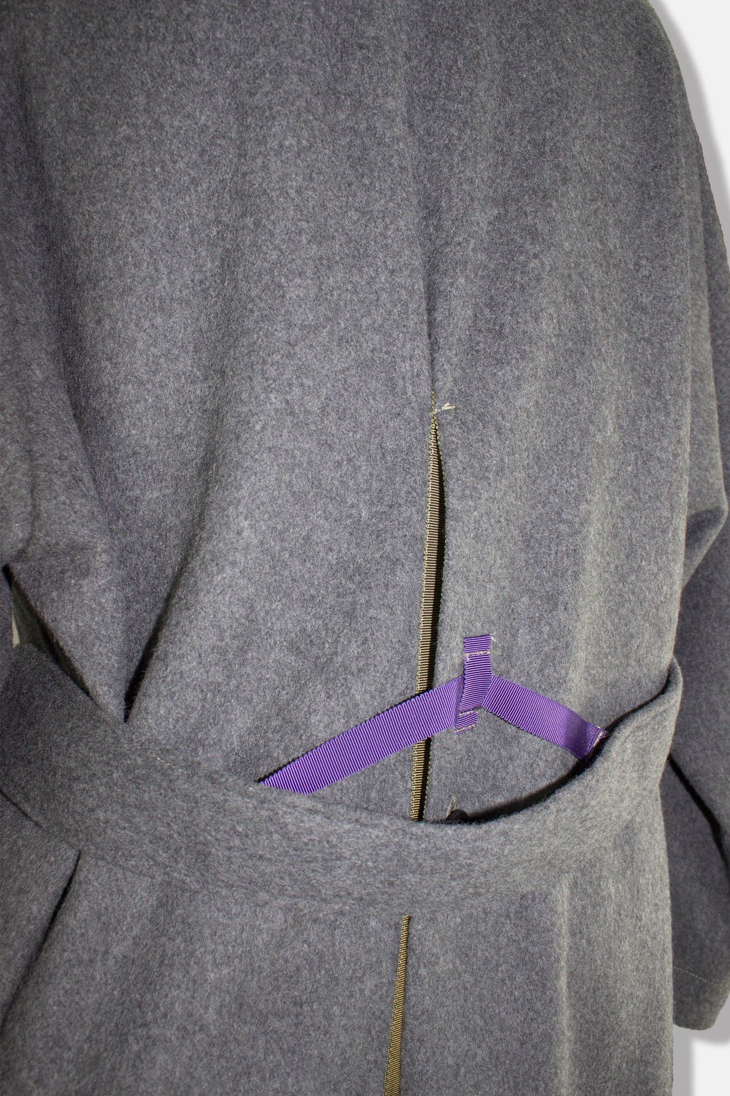 'Emma' wool back slit coat / gray