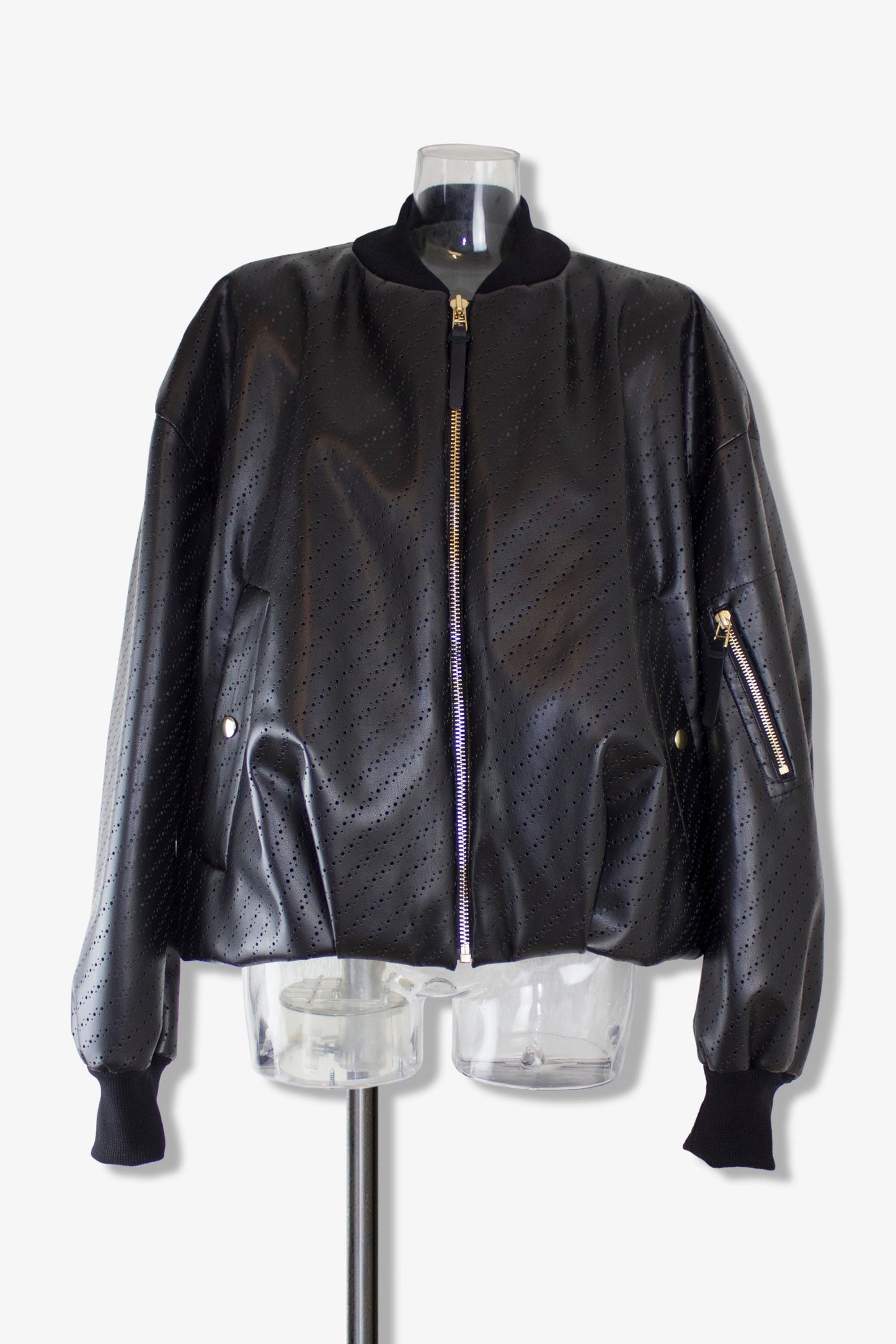 mesh leather baloon MA-1 / black