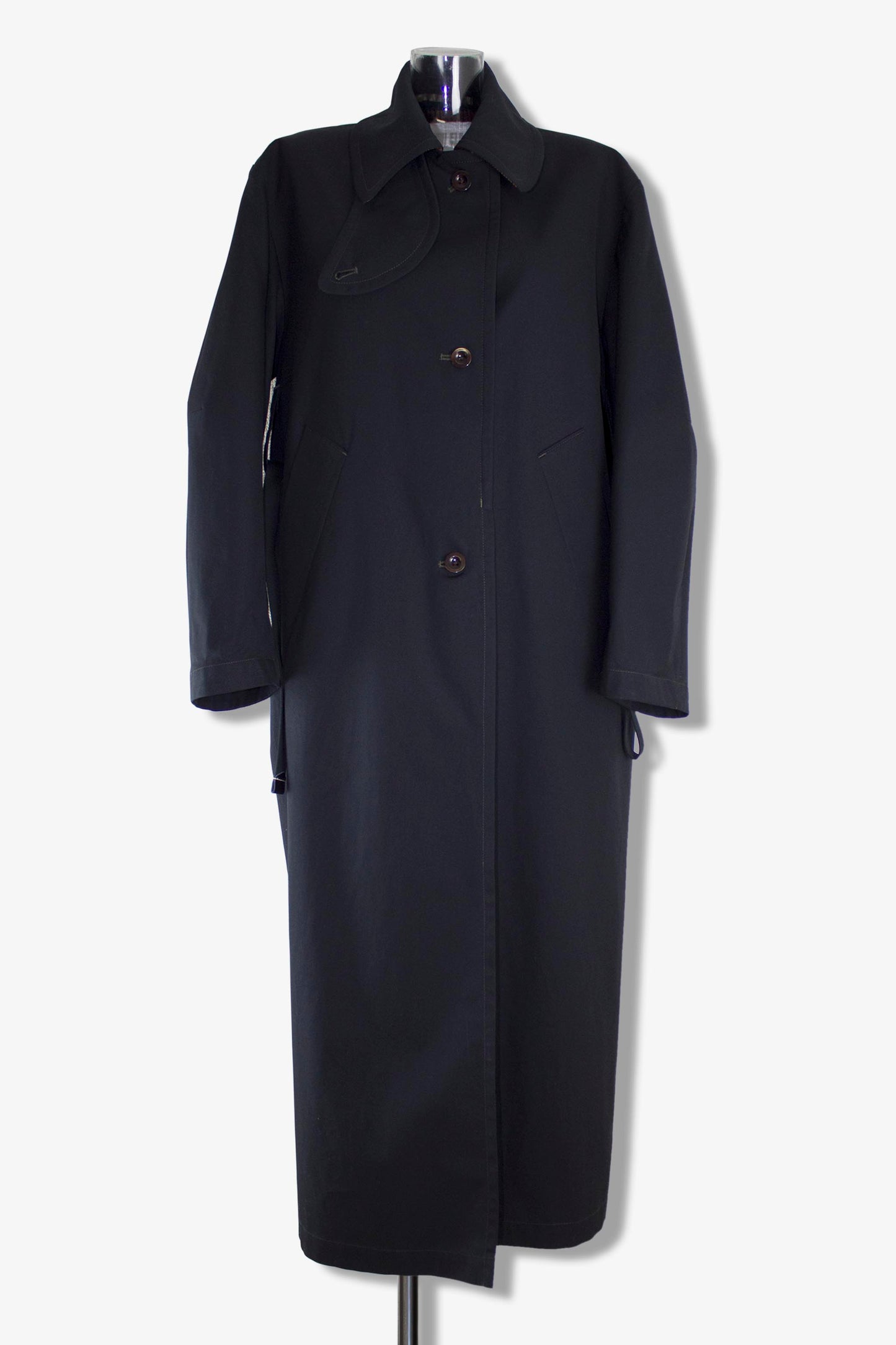 back slit cotton trench coat