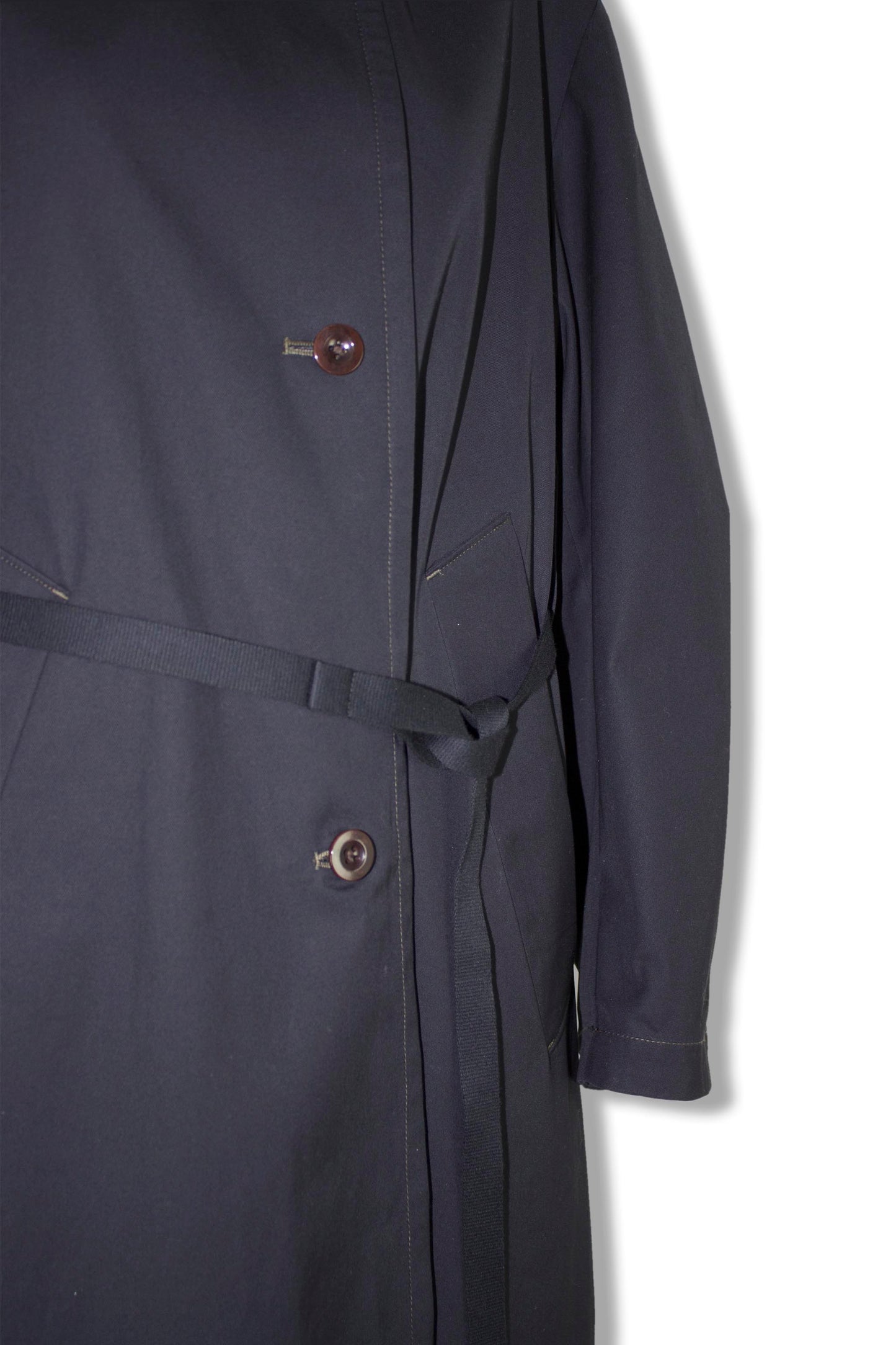 back slit cotton trench coat