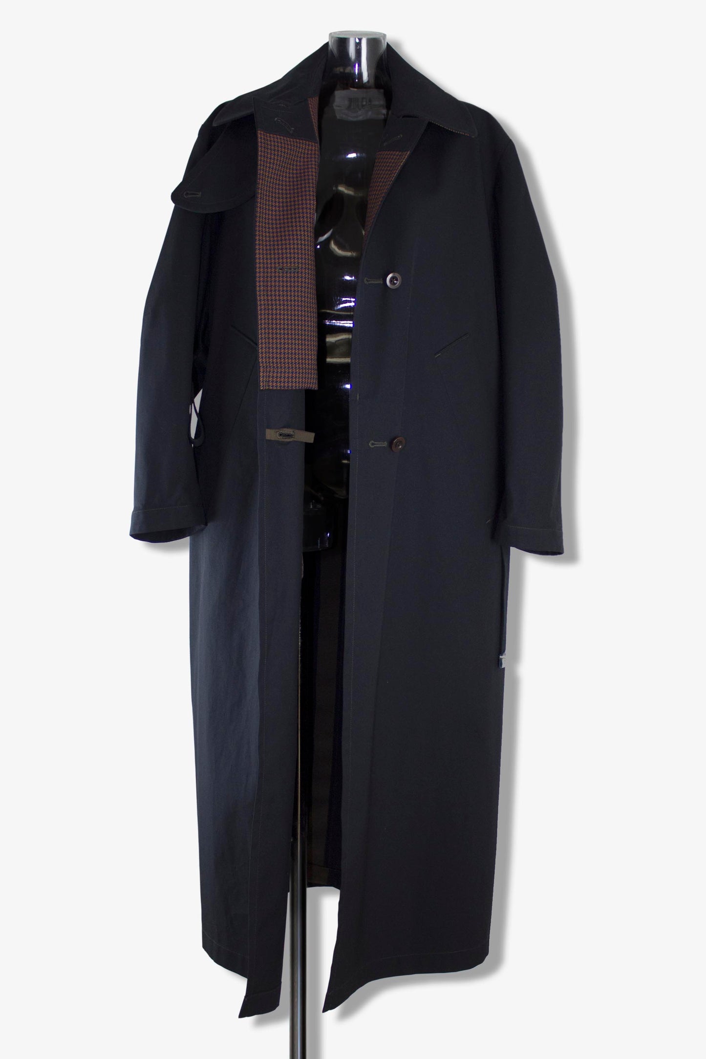 back slit cotton trench coat