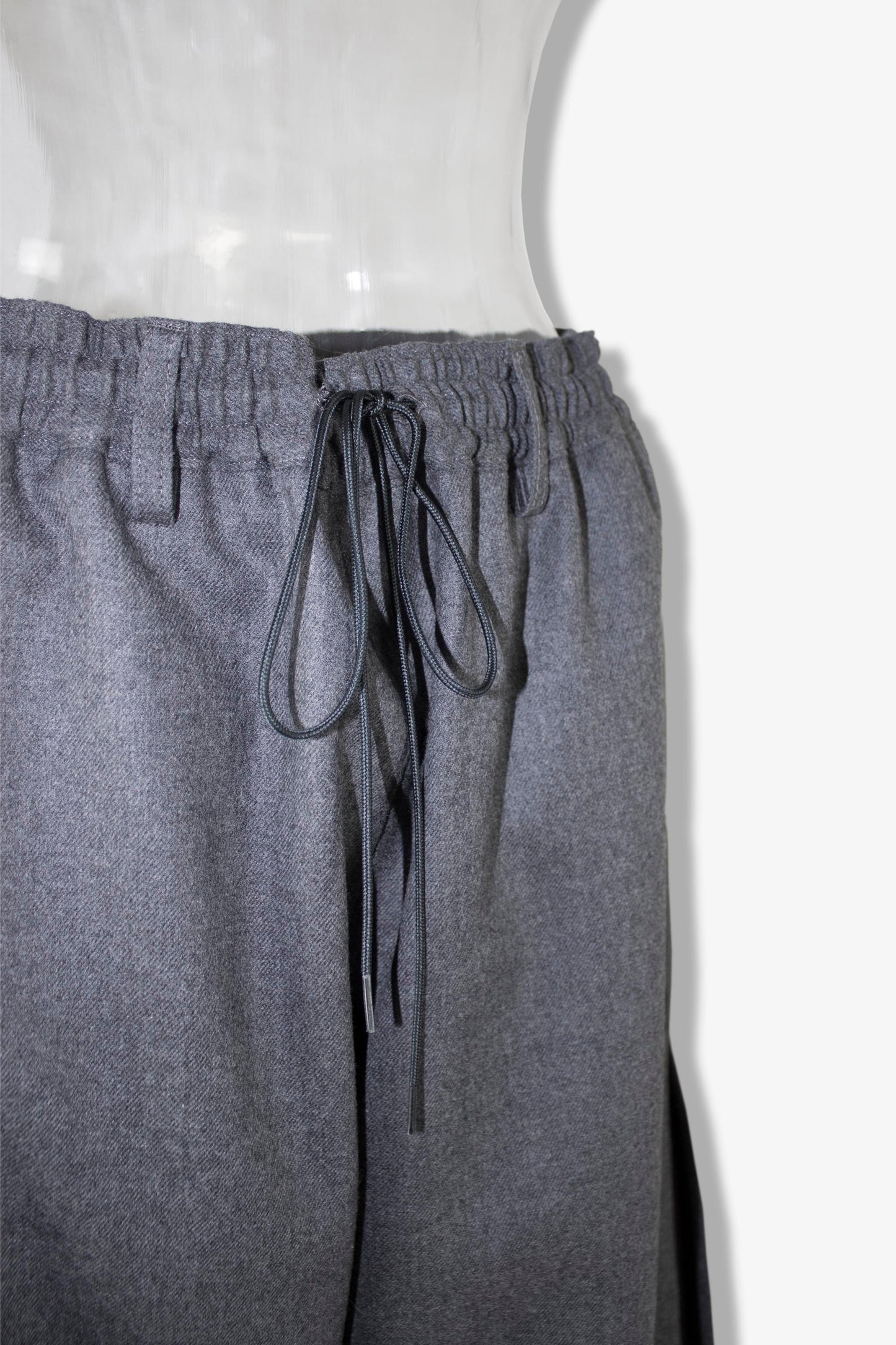 side pleats relax wool pants / gray