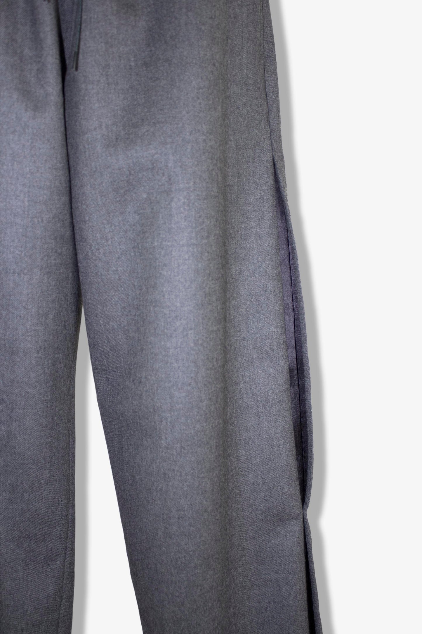 side pleats relax wool pants / gray