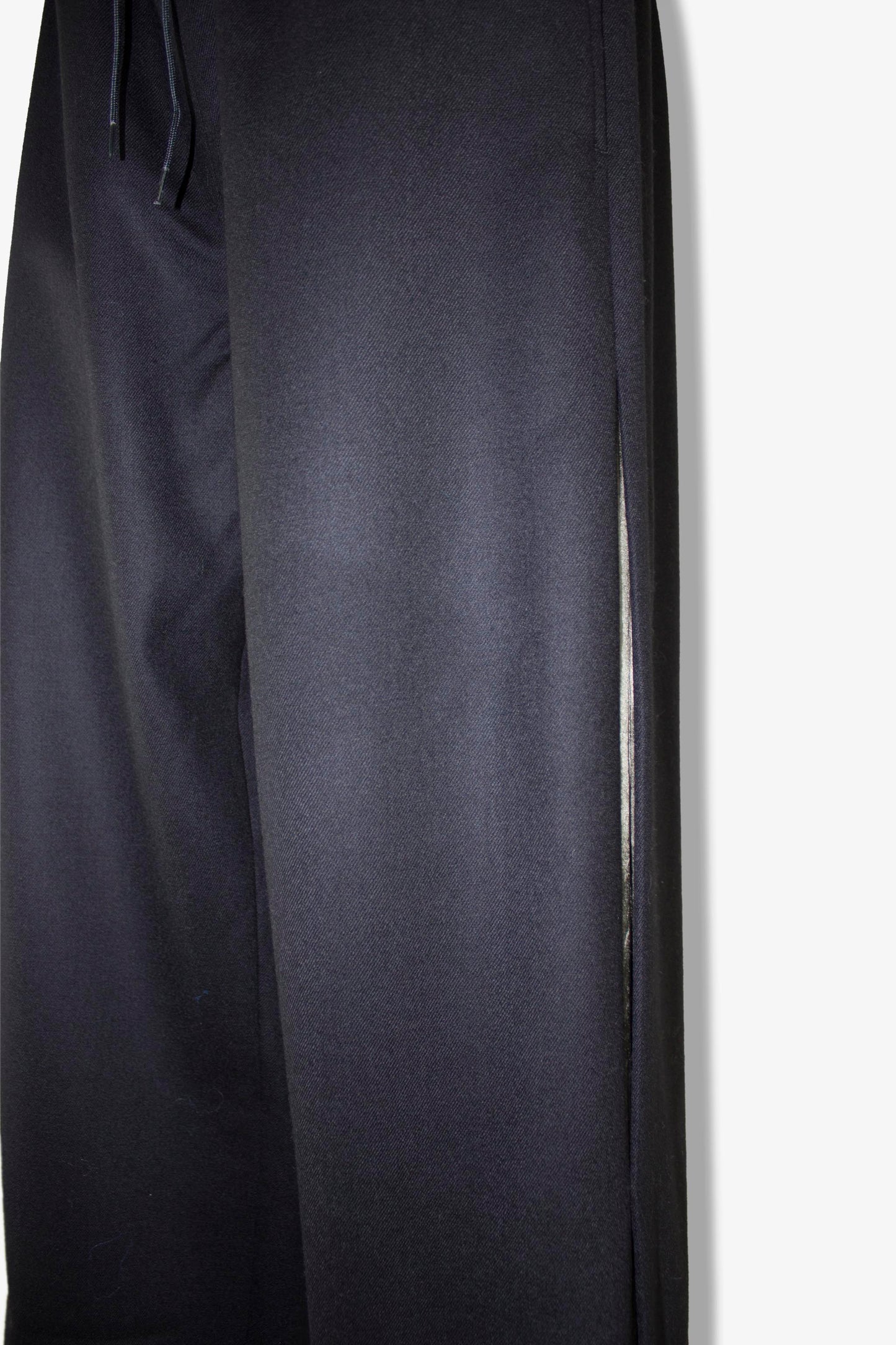 side pleats relax wool pants / black