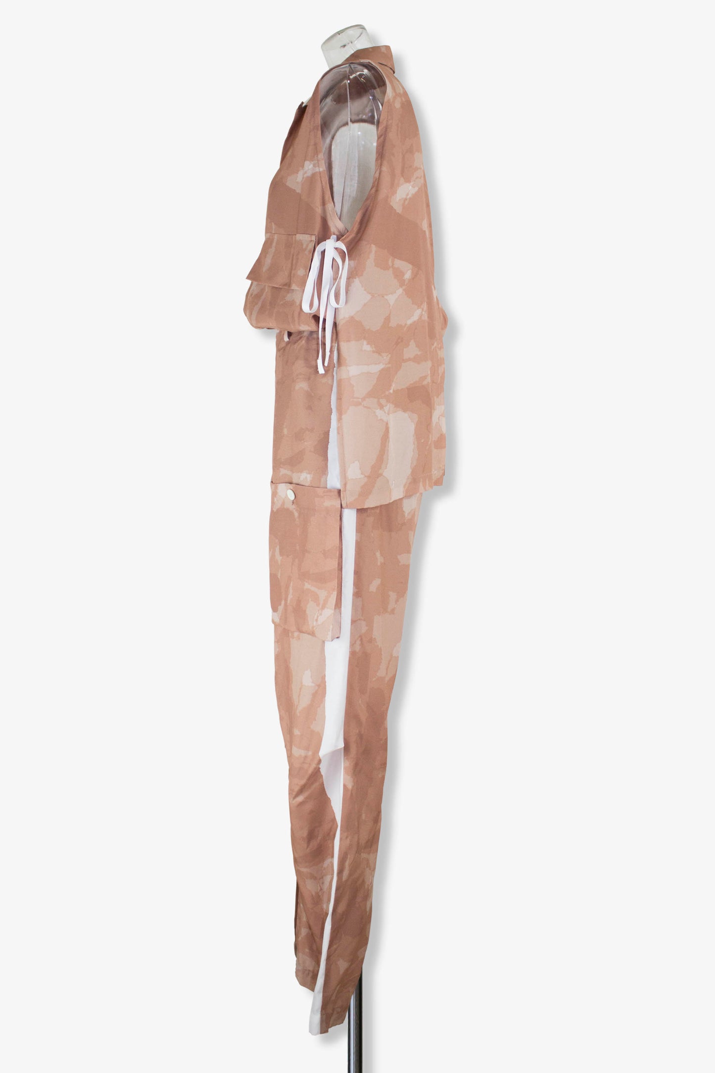 aloha fabric jump suits / pink beige