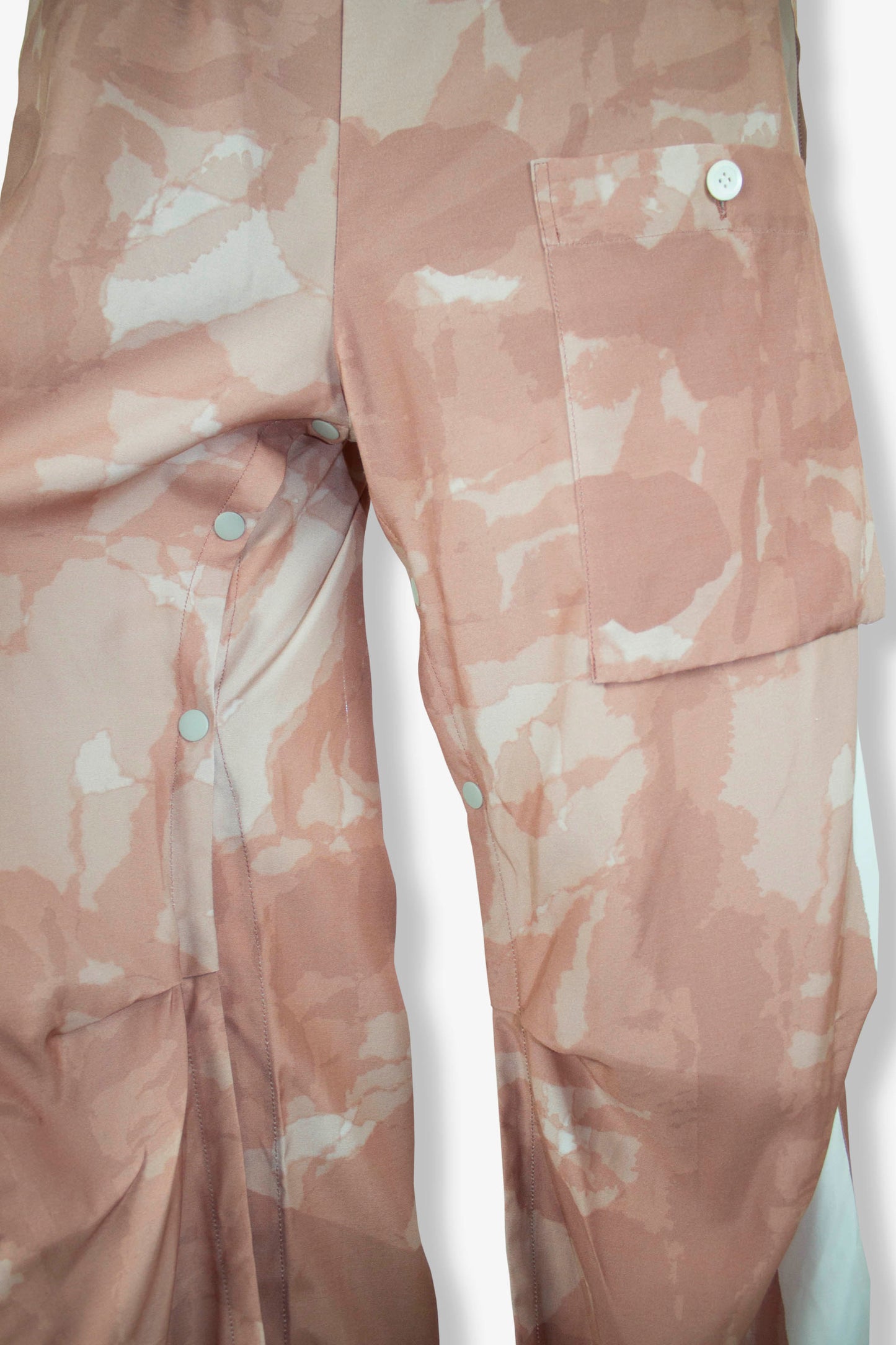 aloha fabric jump suits / pink beige