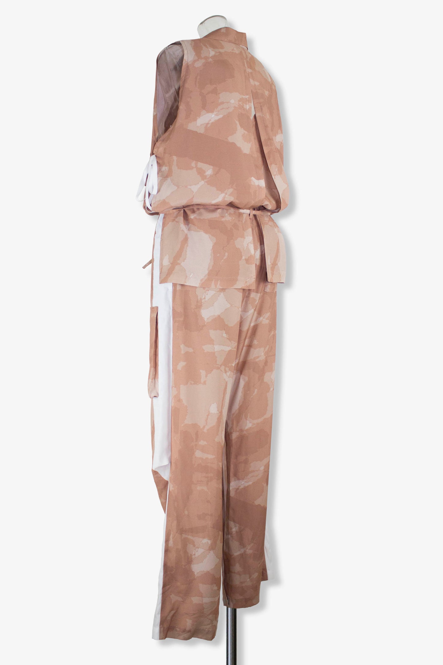 aloha fabric jump suits / pink beige