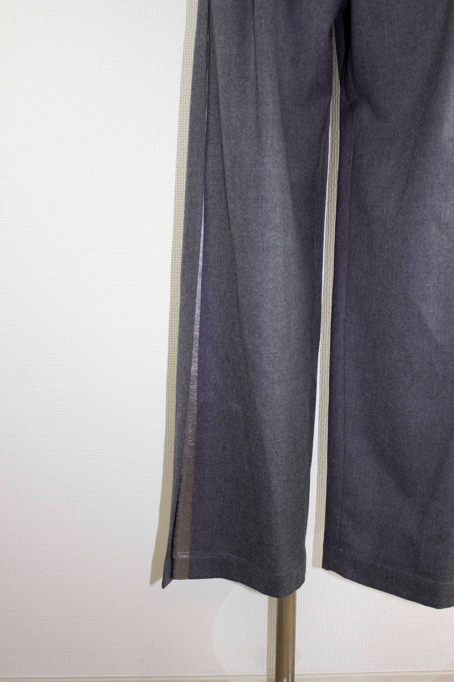 side slit wool pants / gray