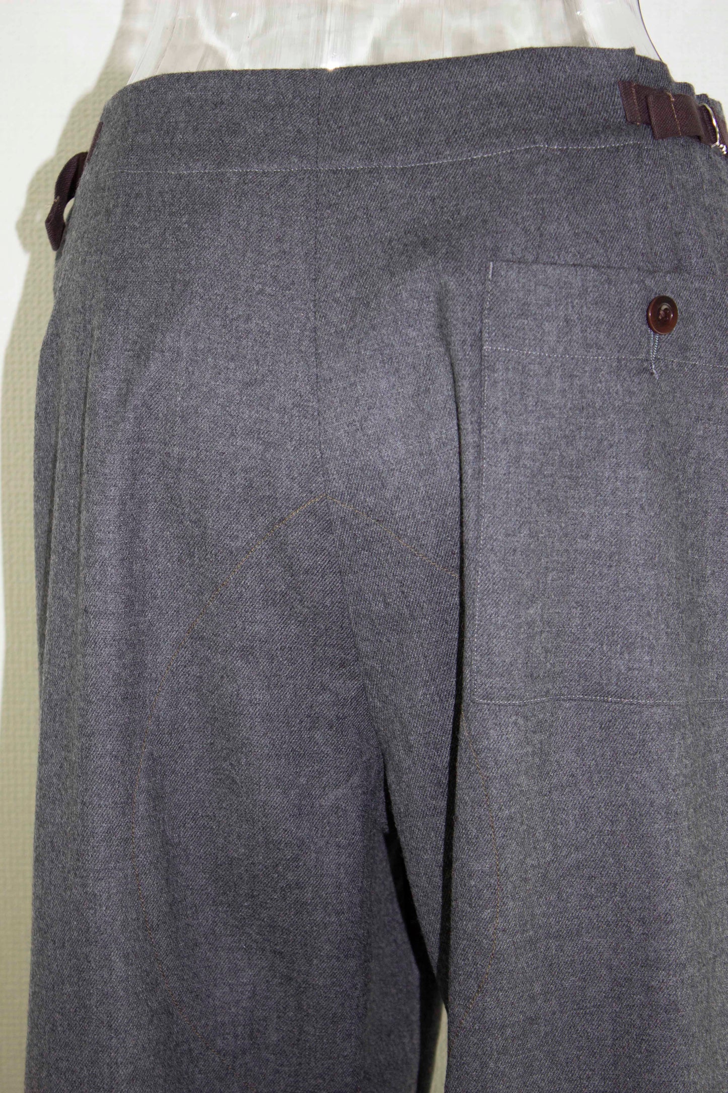 side slit wool pants / gray