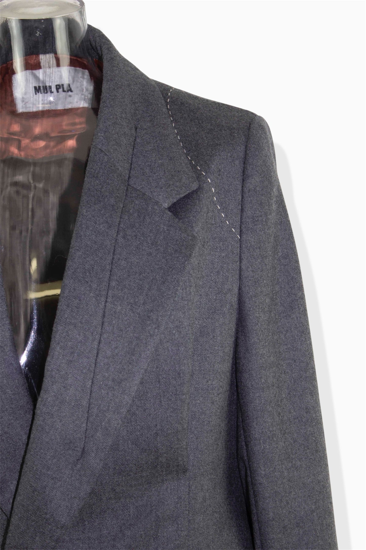 tucked wool jacket / gray