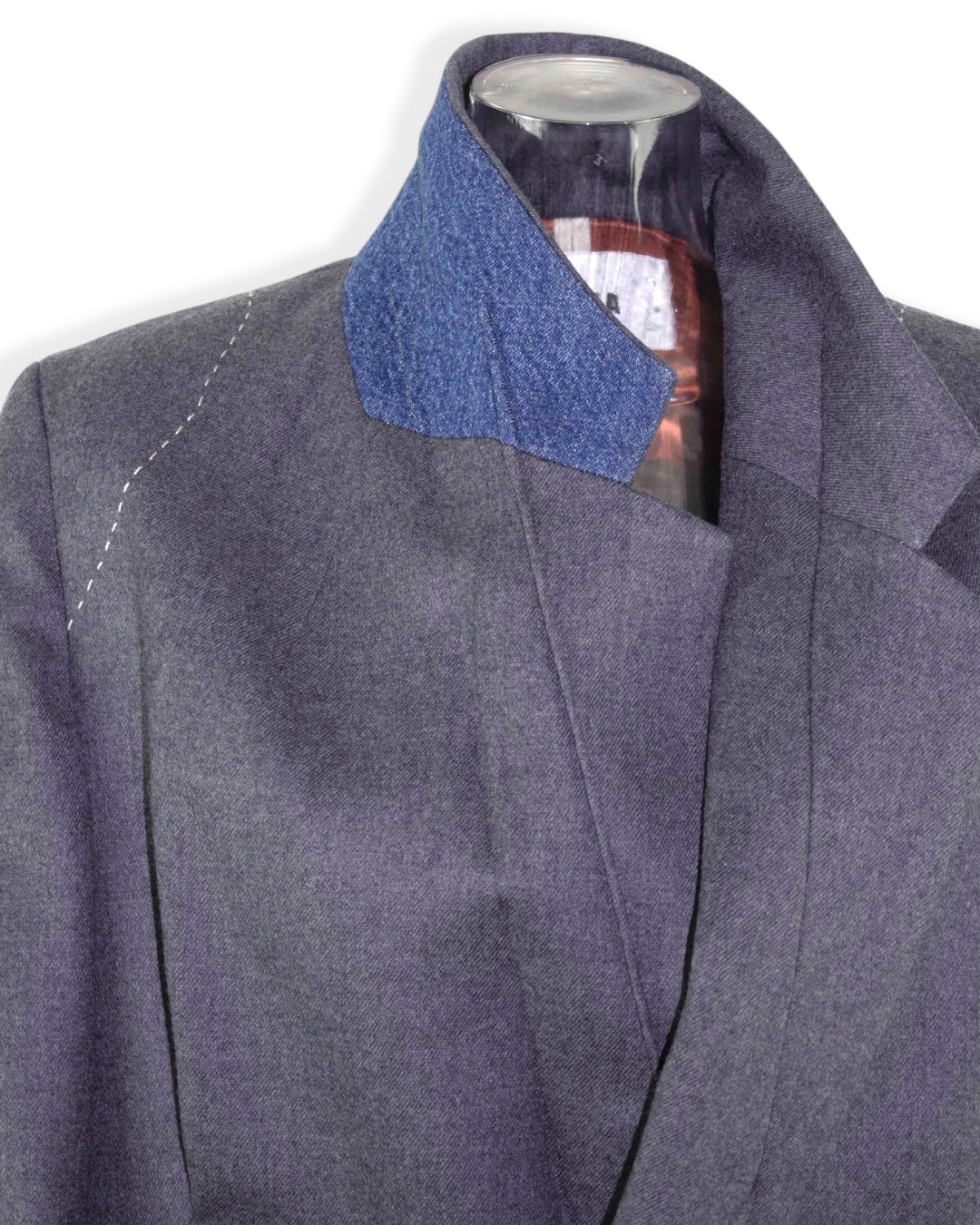 tucked wool jacket / gray