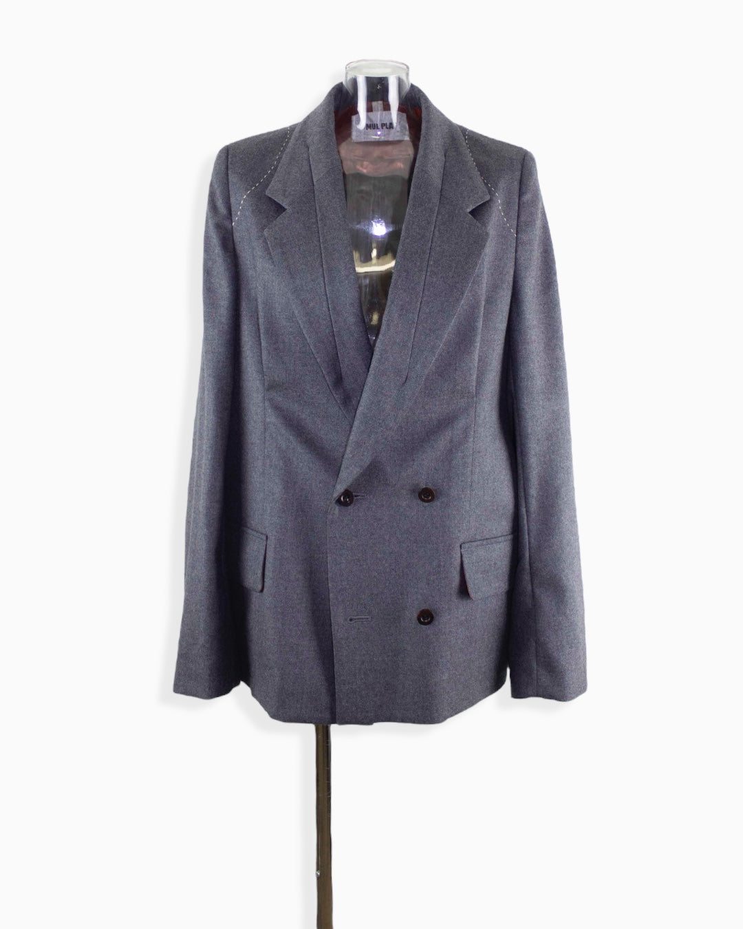 tucked wool jacket / gray