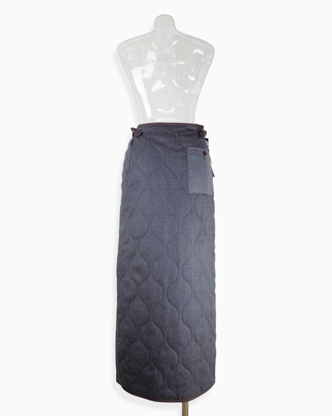 wool quilting wrap skirt / gray